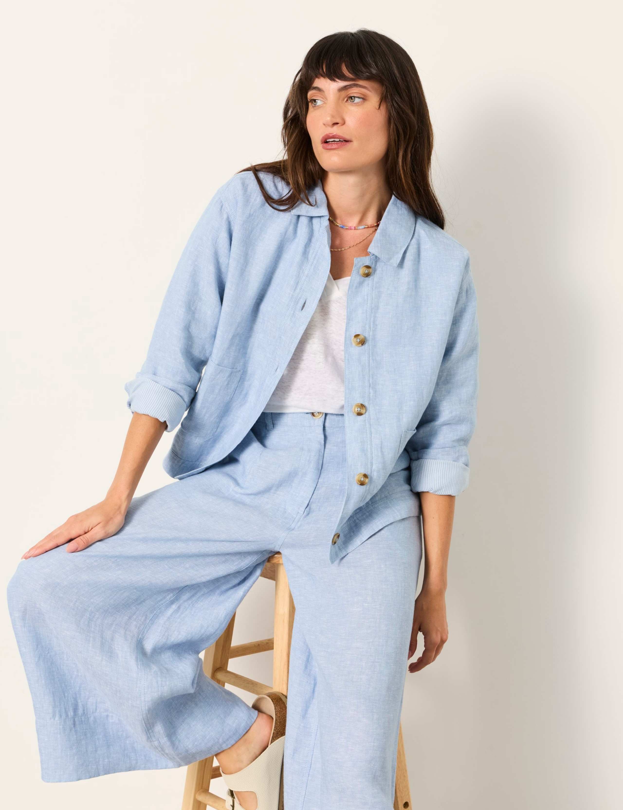 Pure Linen Lightweight Collared Jacket 5 of 6