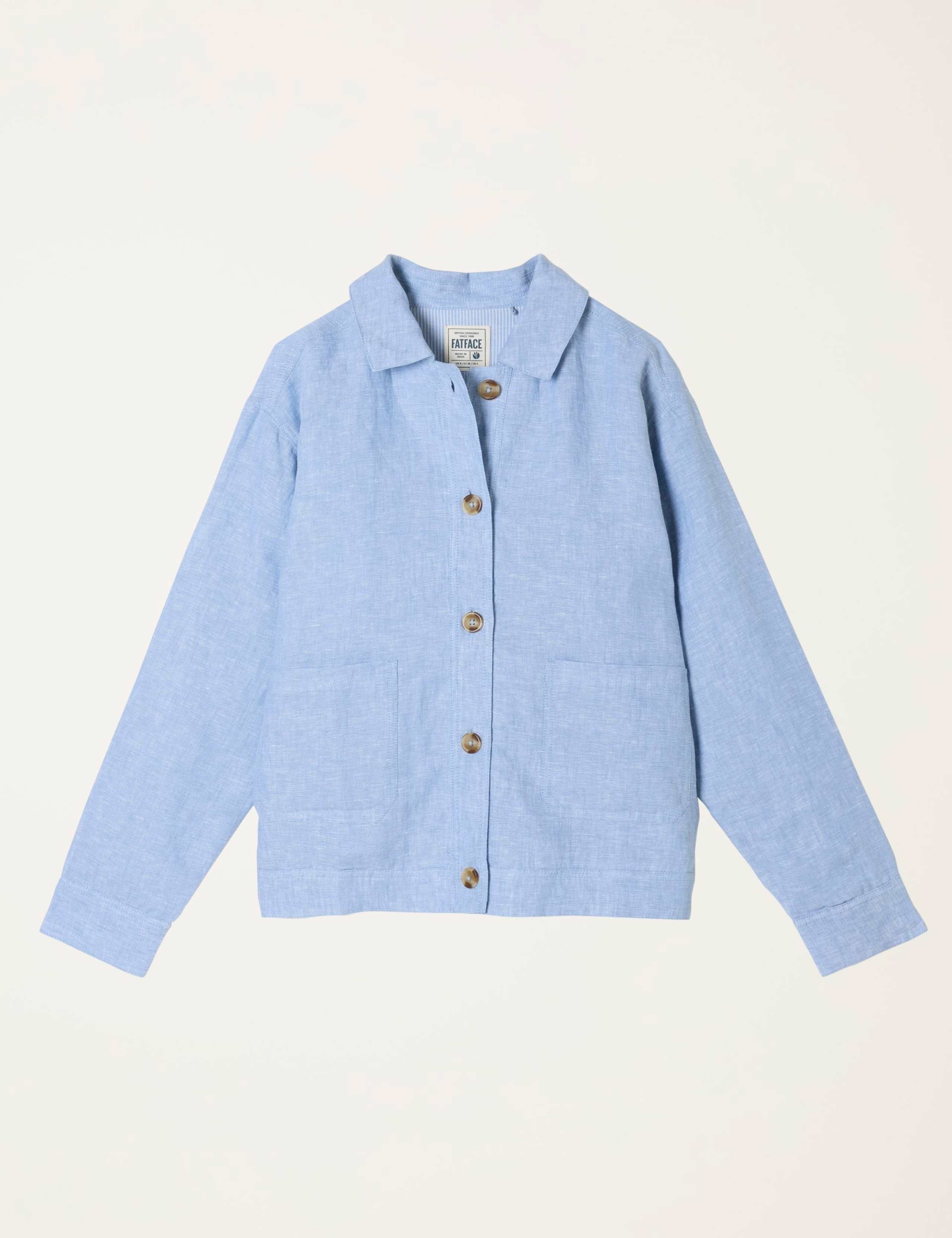 Pure Linen Lightweight Collared Jacket 2 of 6