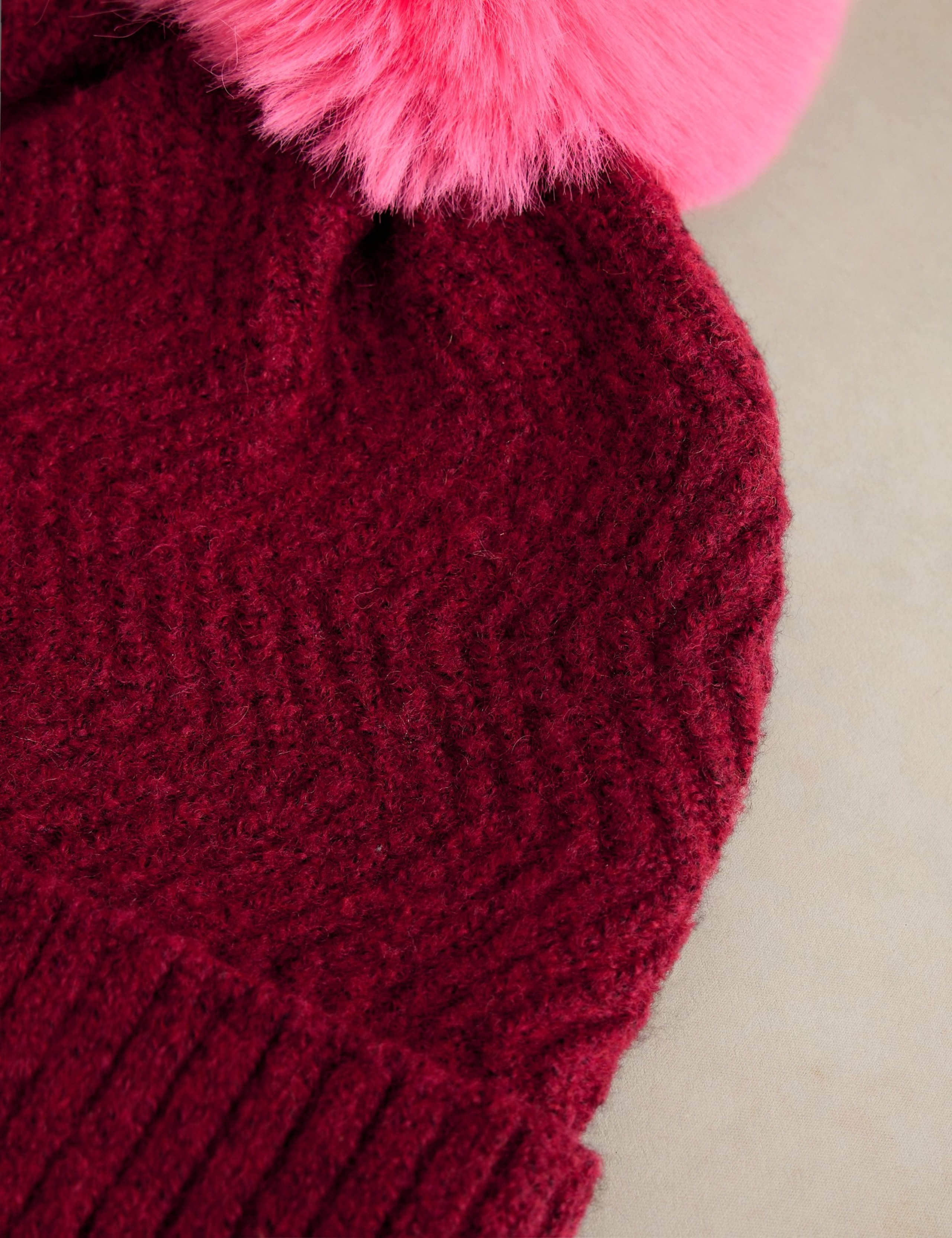 Pom Beanie Hat with Wool 2 of 2