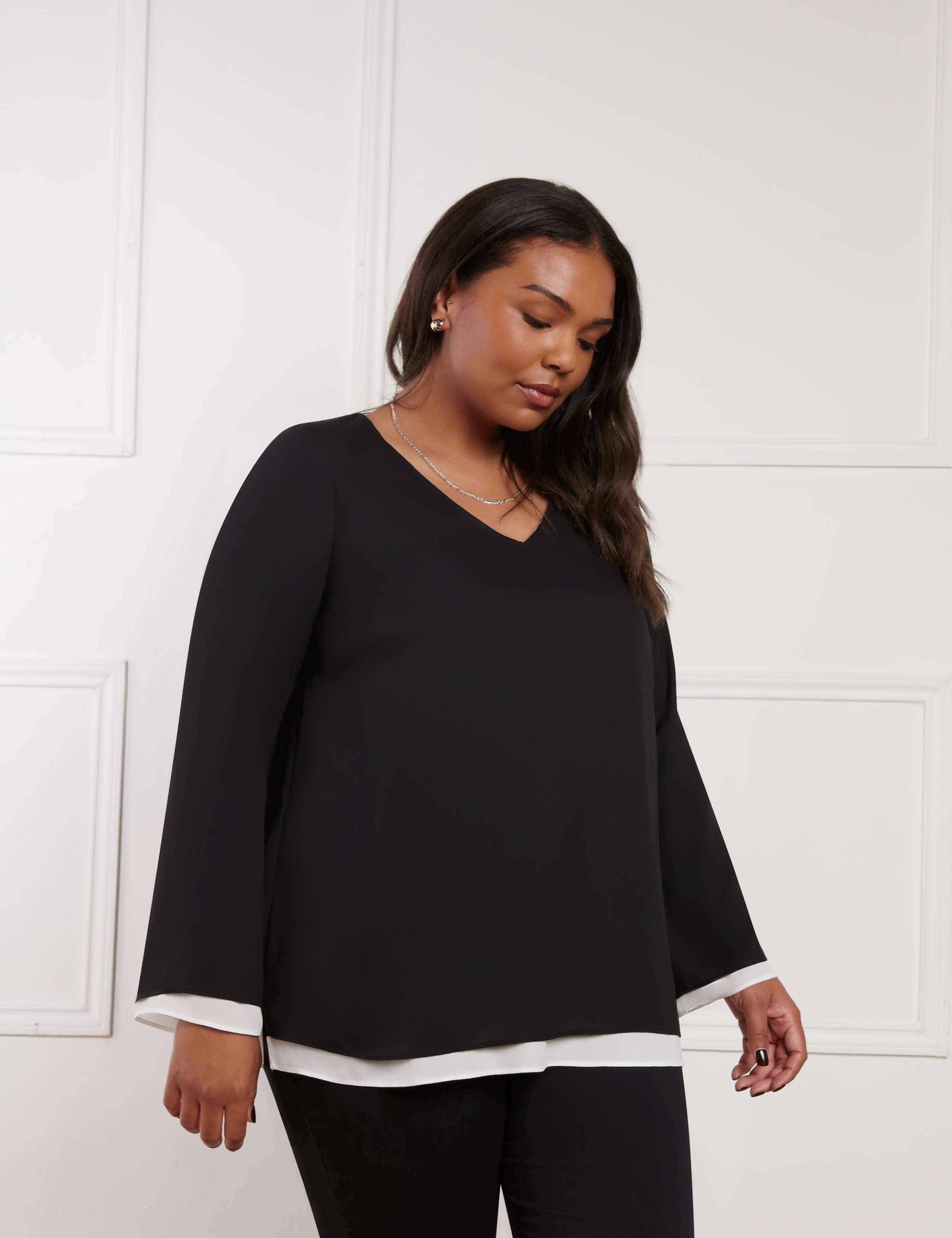 Layered V-Neck Top 1 of 3