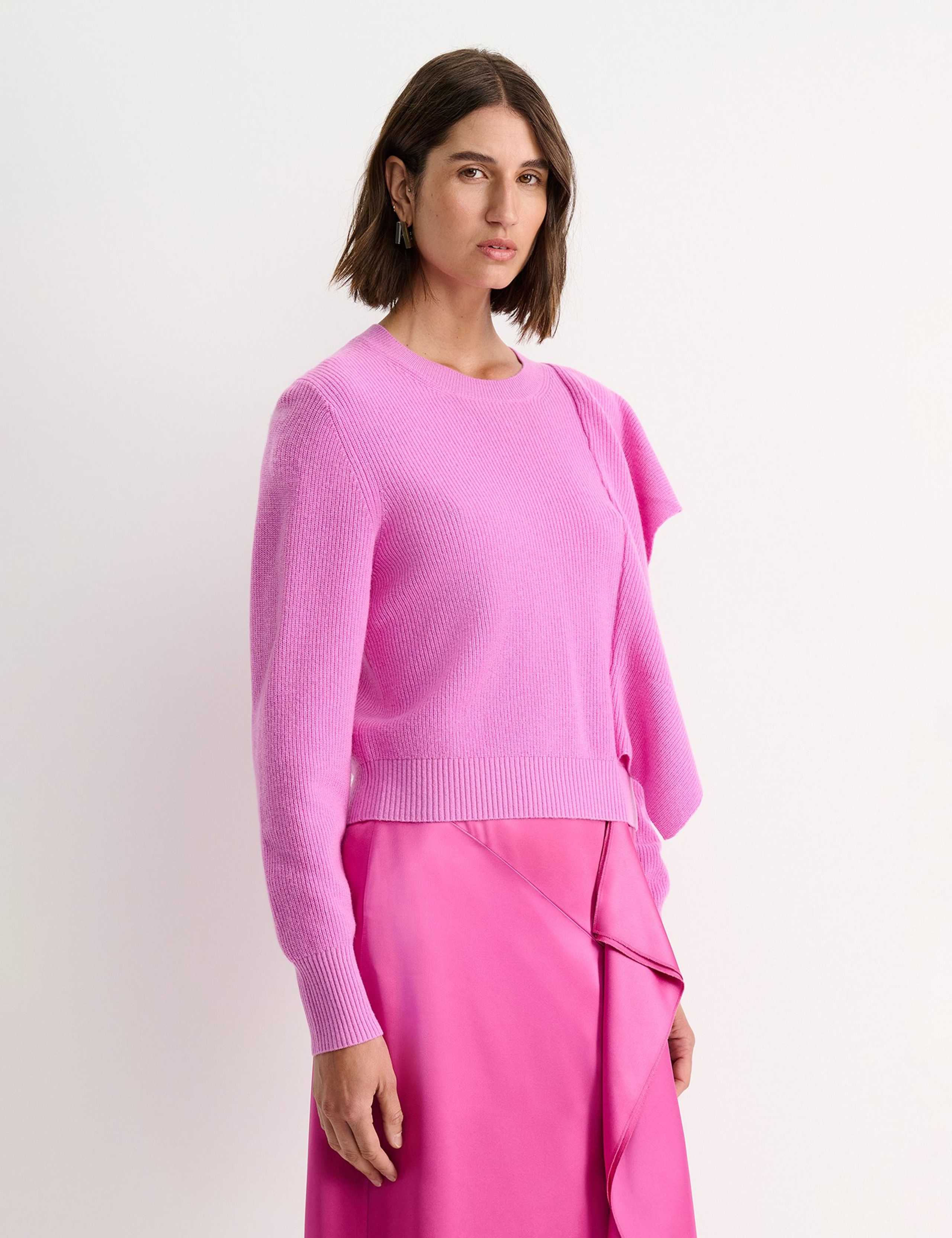 Wool Rich Ribbed Ruffle Detail Jumper 2 of 5