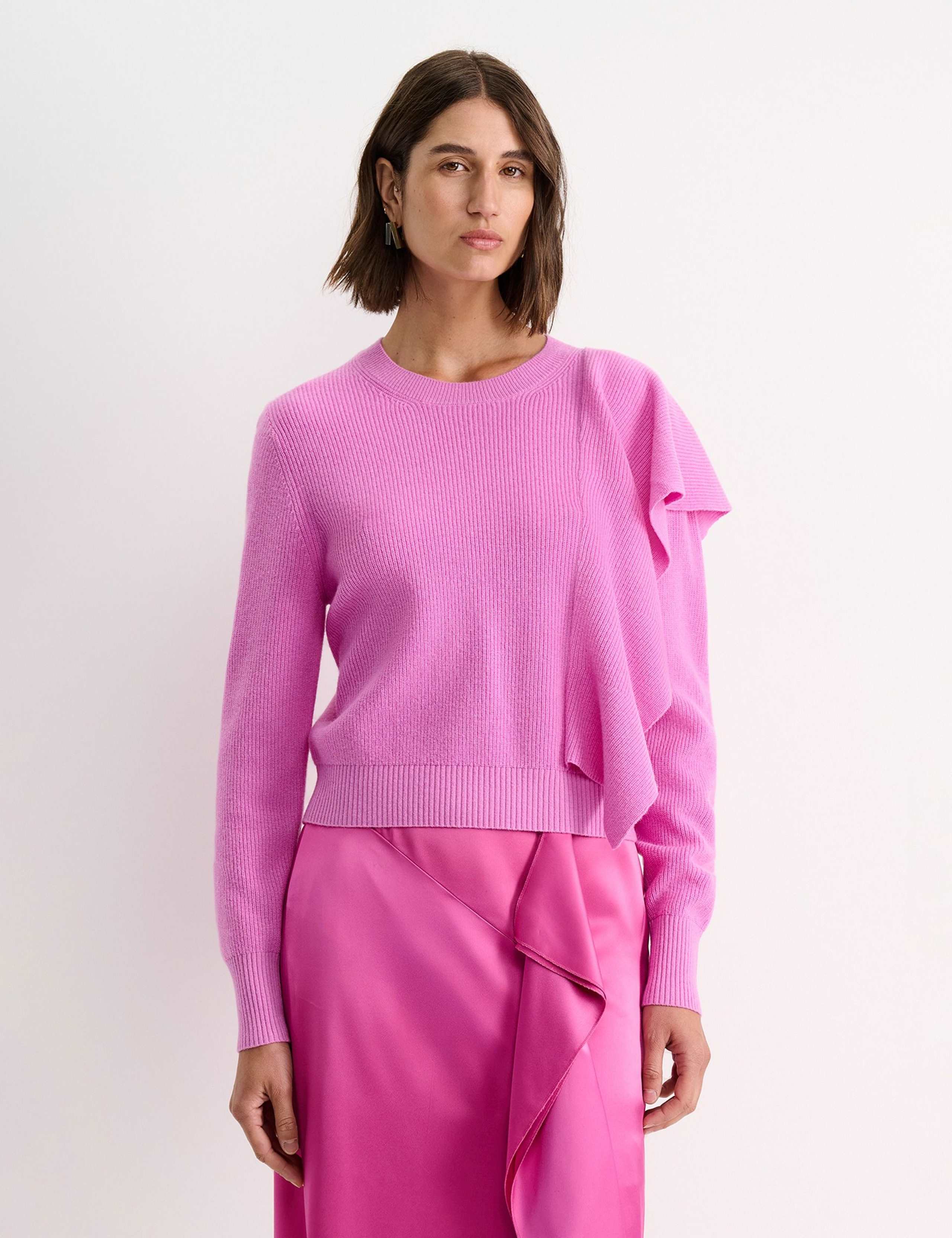Wool Rich Ribbed Ruffle Detail Jumper 3 of 5