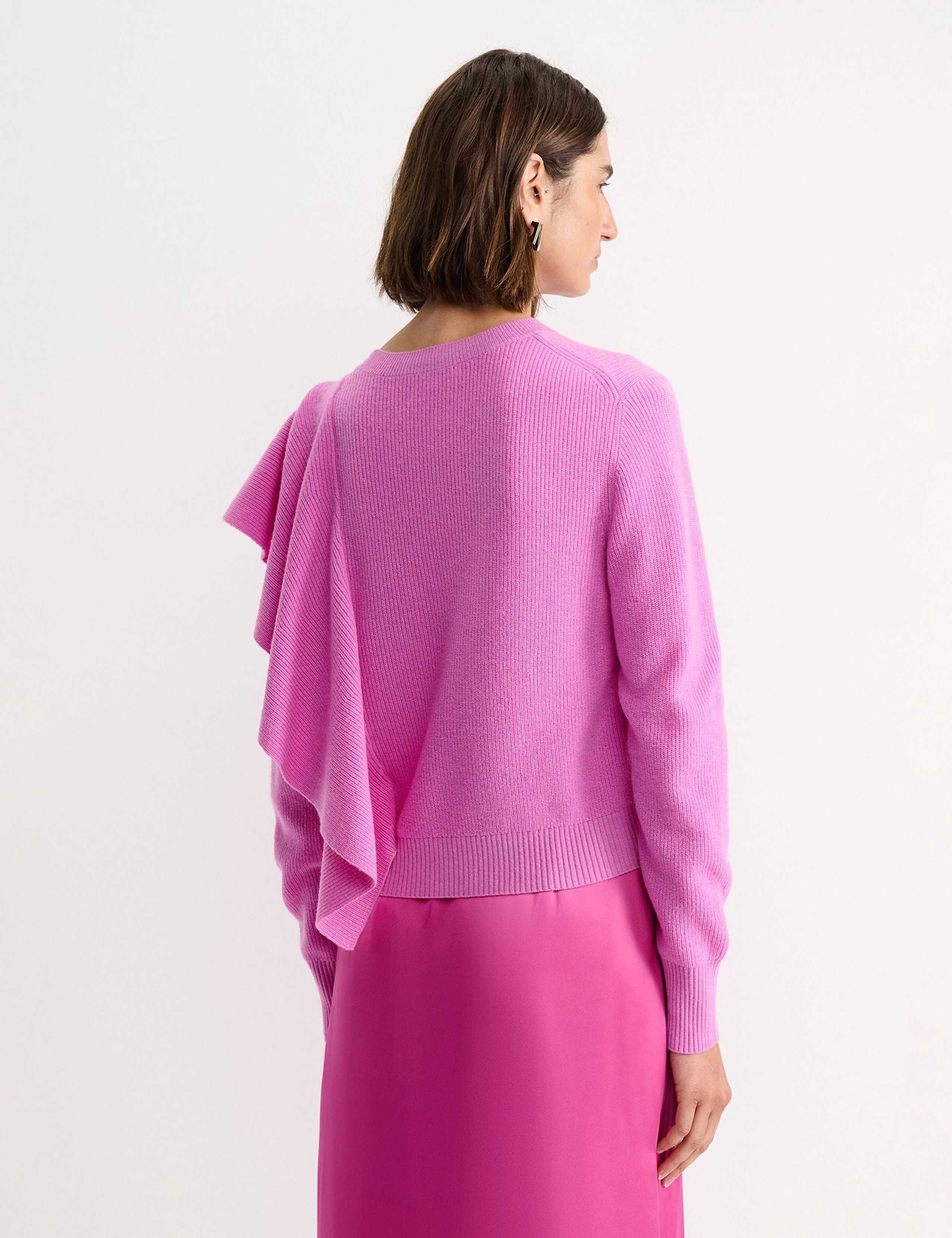 Wool Rich Ribbed Ruffle Detail Jumper 5 of 5