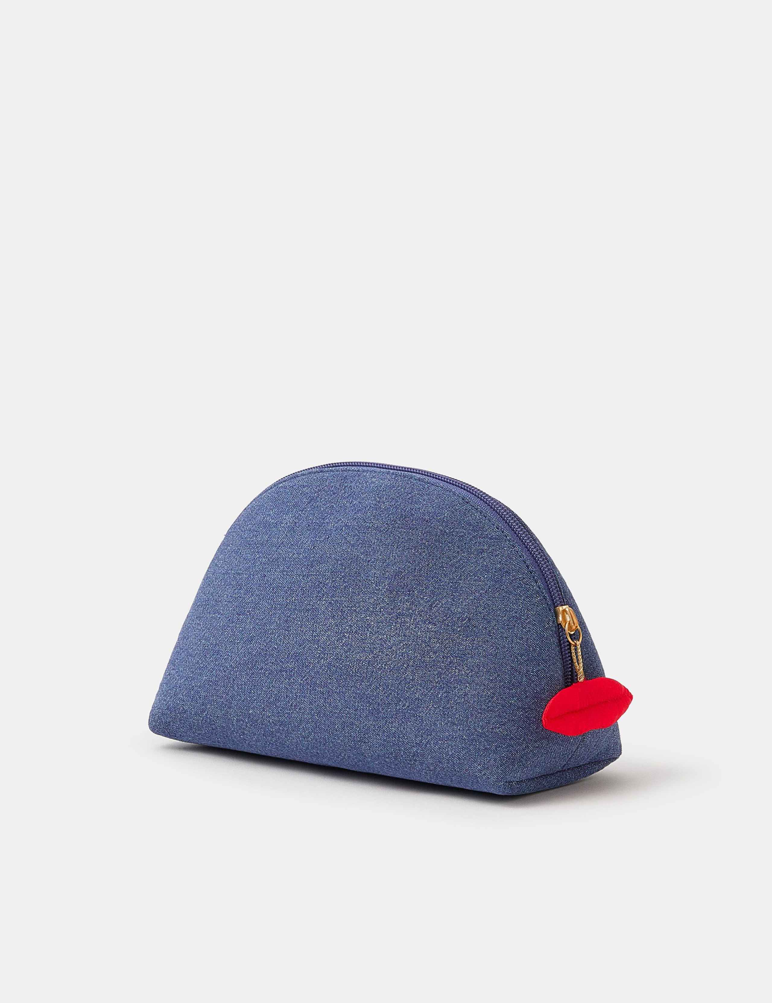 Denim Curved Make Up Bag 2 of 3