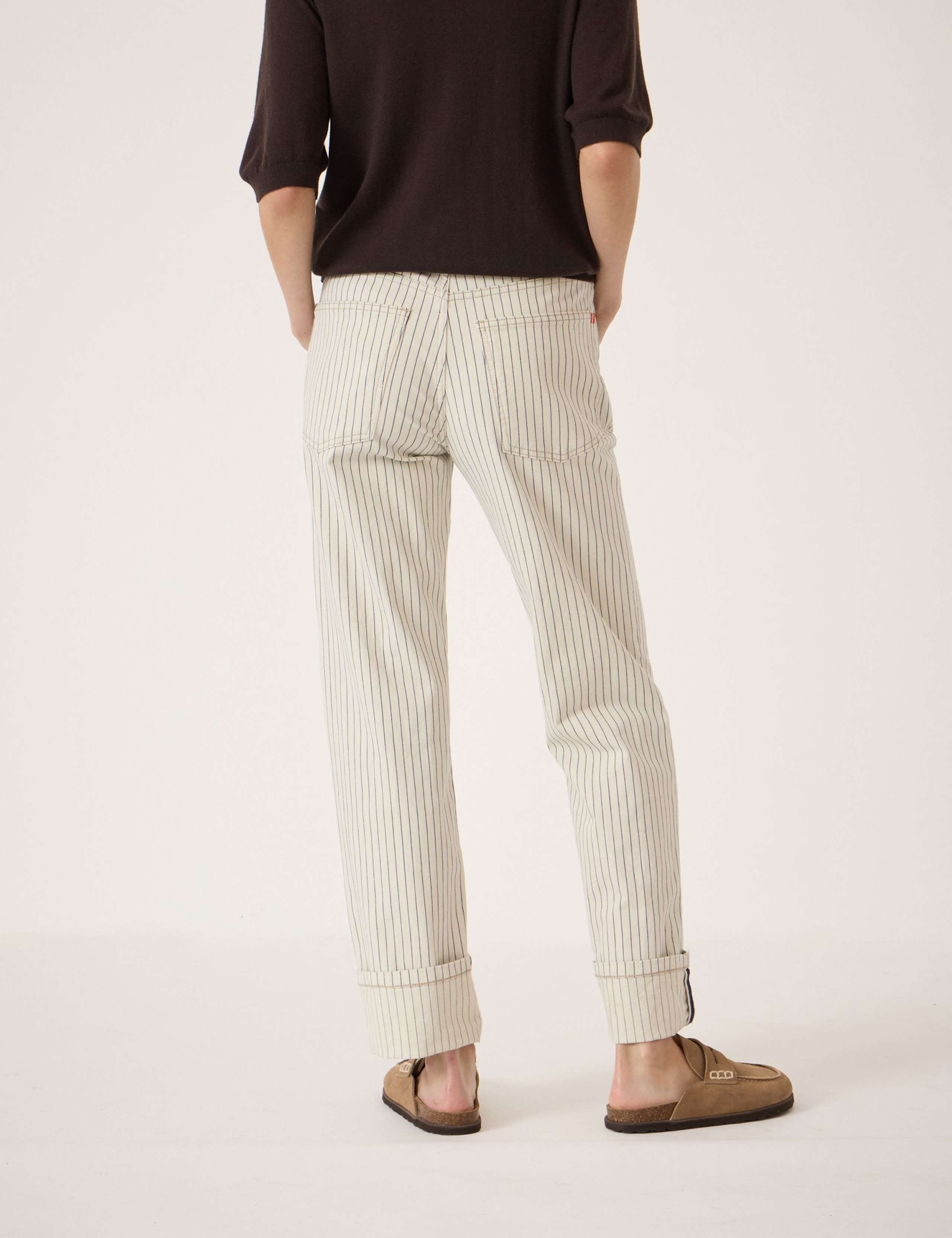 Mid Rise Straight Leg Turn Up Jeans 4 of 5