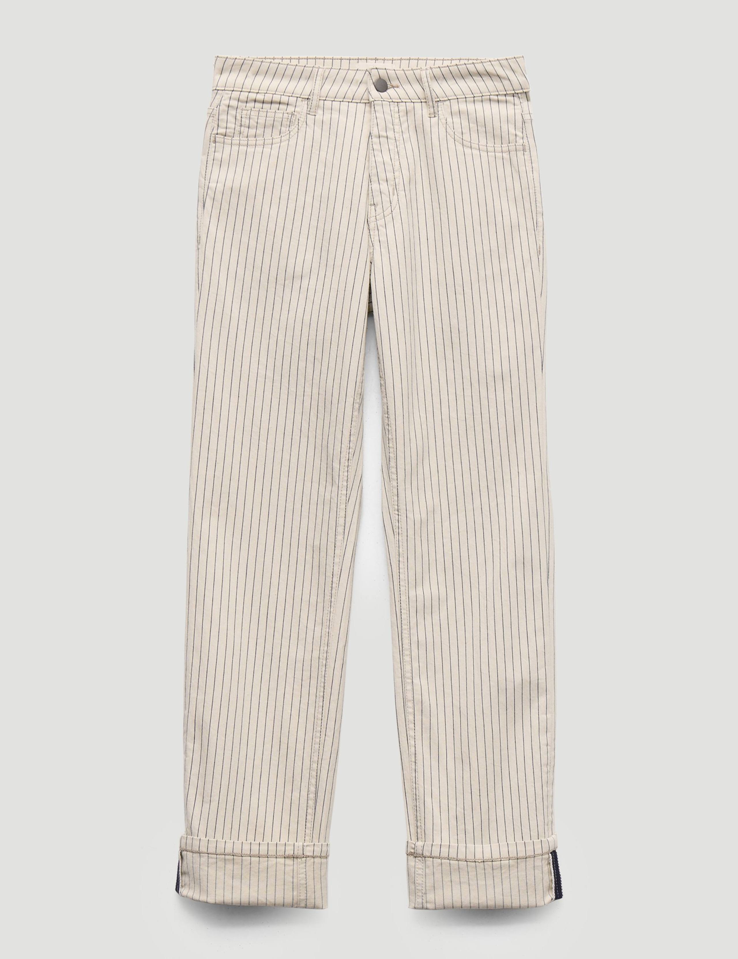 Mid Rise Straight Leg Turn Up Jeans 2 of 5