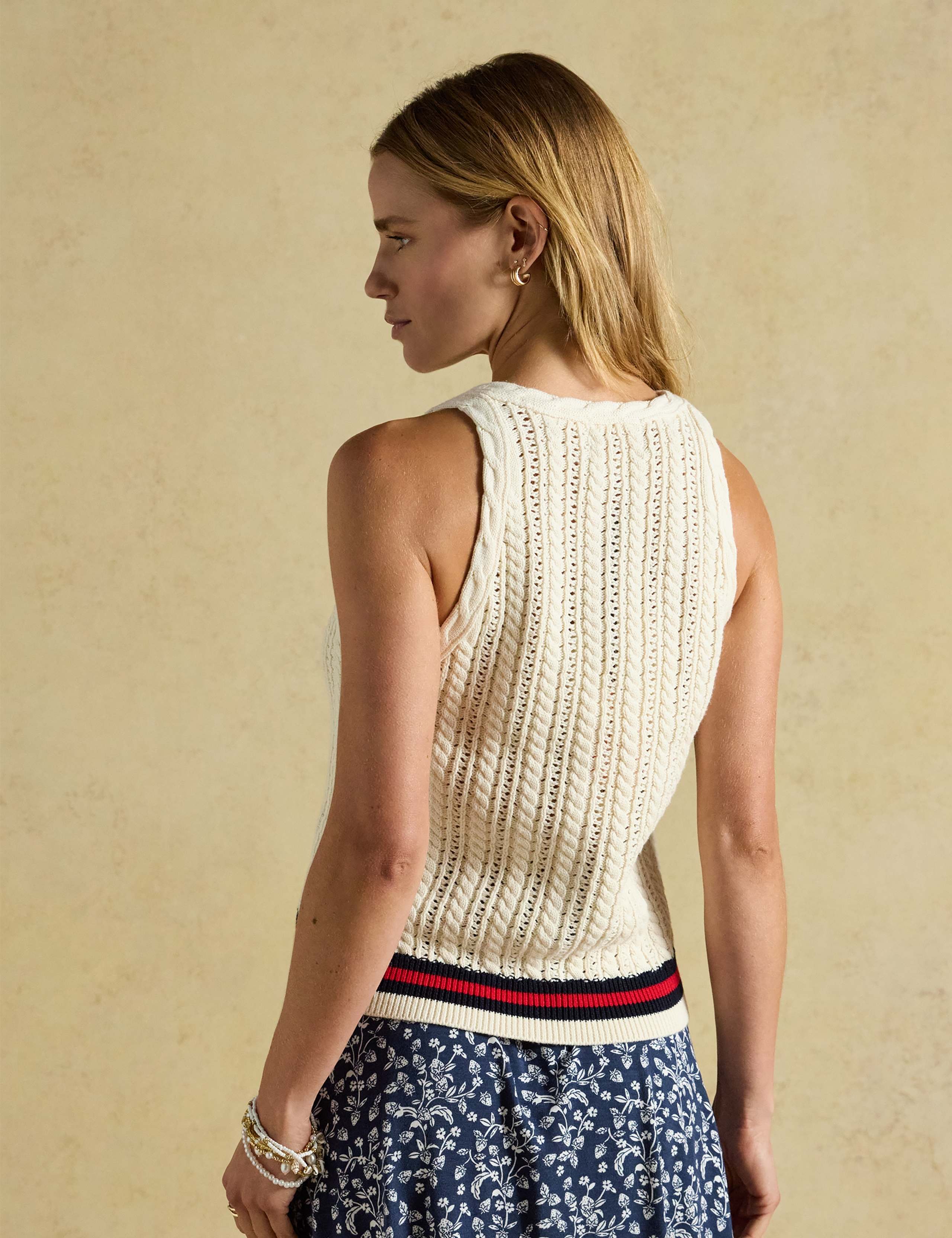Pure Cotton Textured V-Neck Knitted Vest 7 of 8