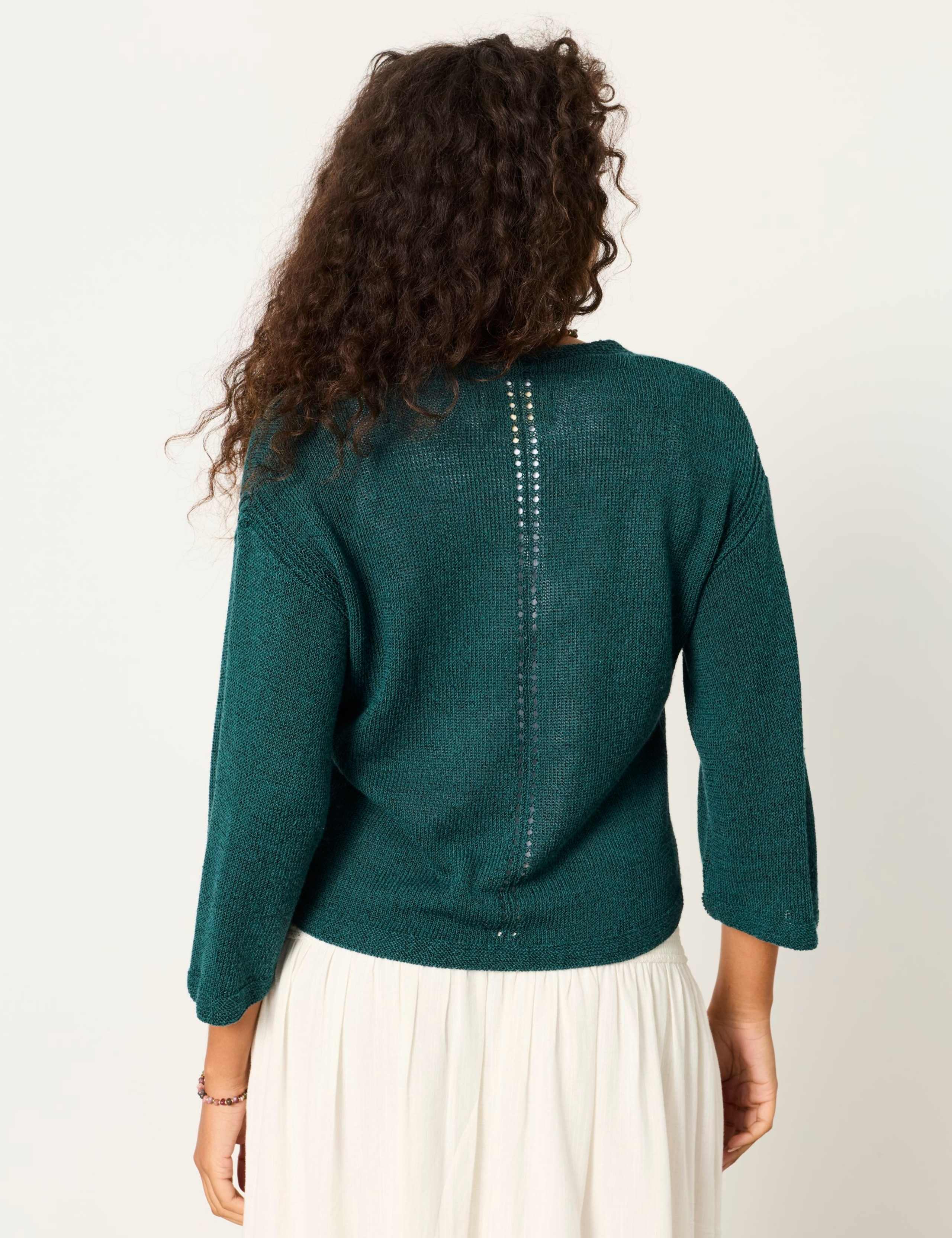 V-Neck Cardigan with Linen 3 of 6