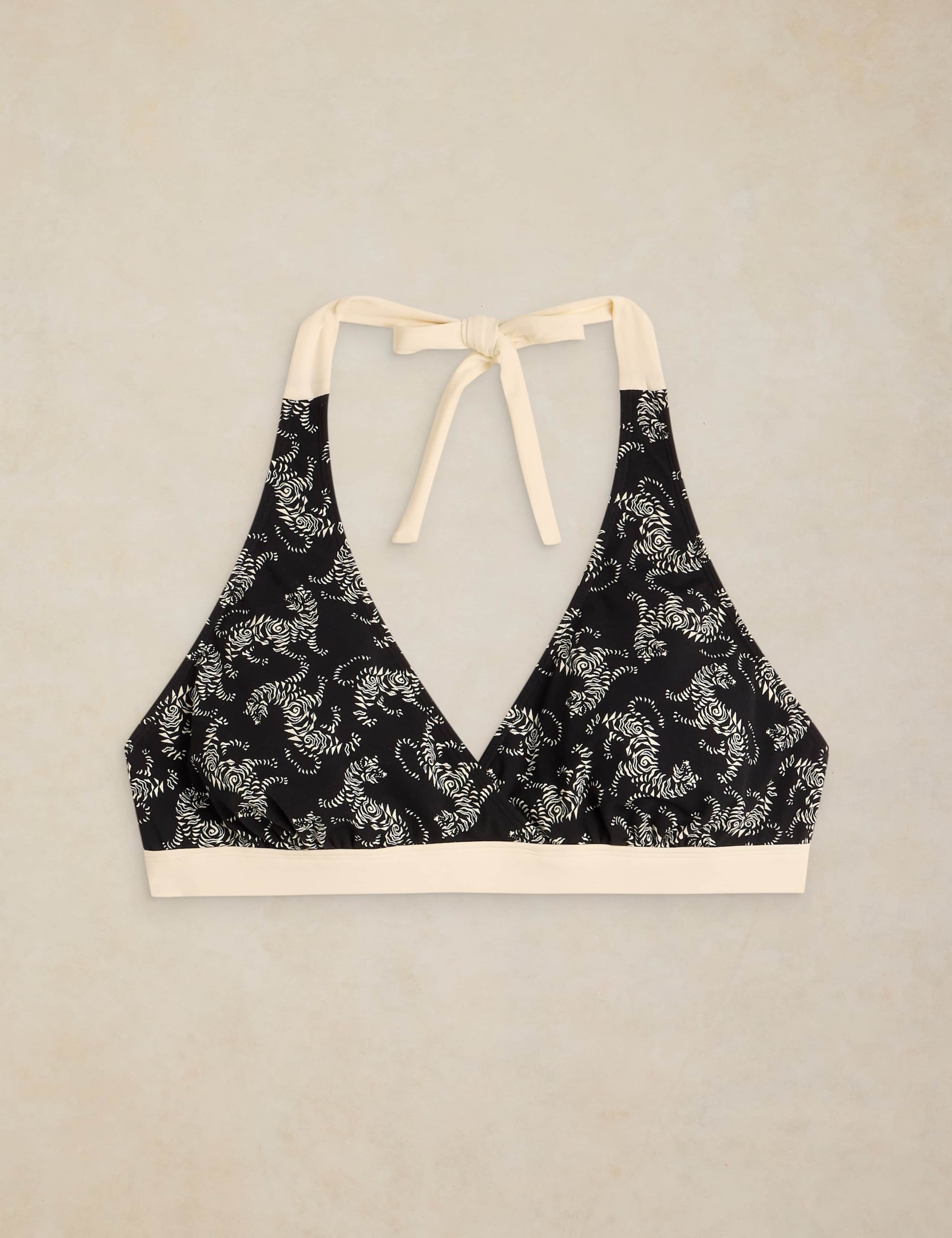 Tiger Print Halterneck Bikini Top 2 of 6
