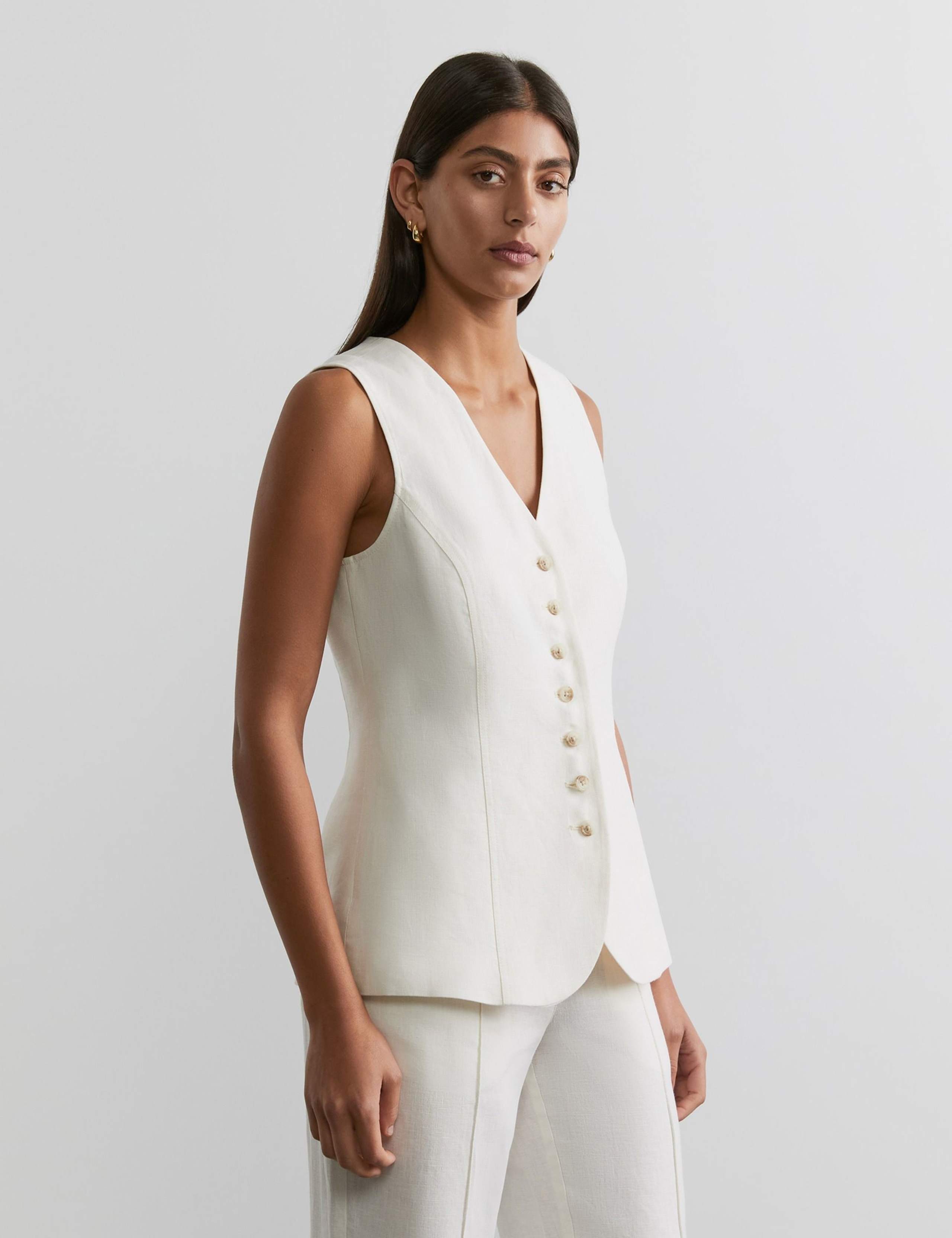 Pure Linen Waistcoat 3 of 5