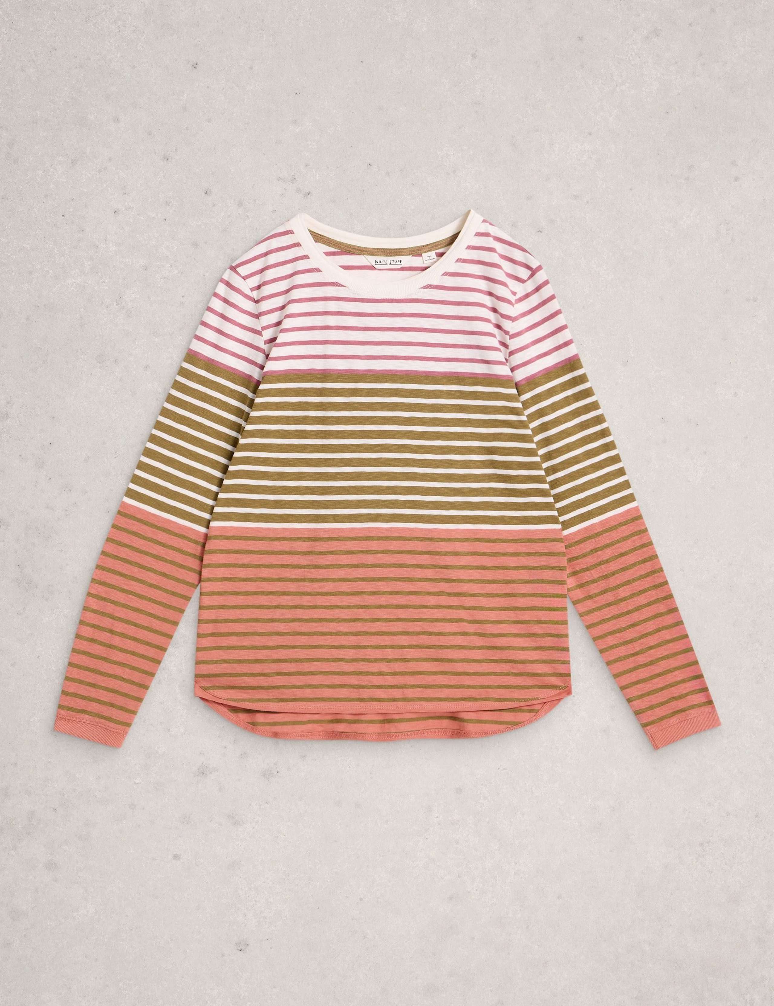 Pure Cotton Striped Crew Neck Top 2 of 6