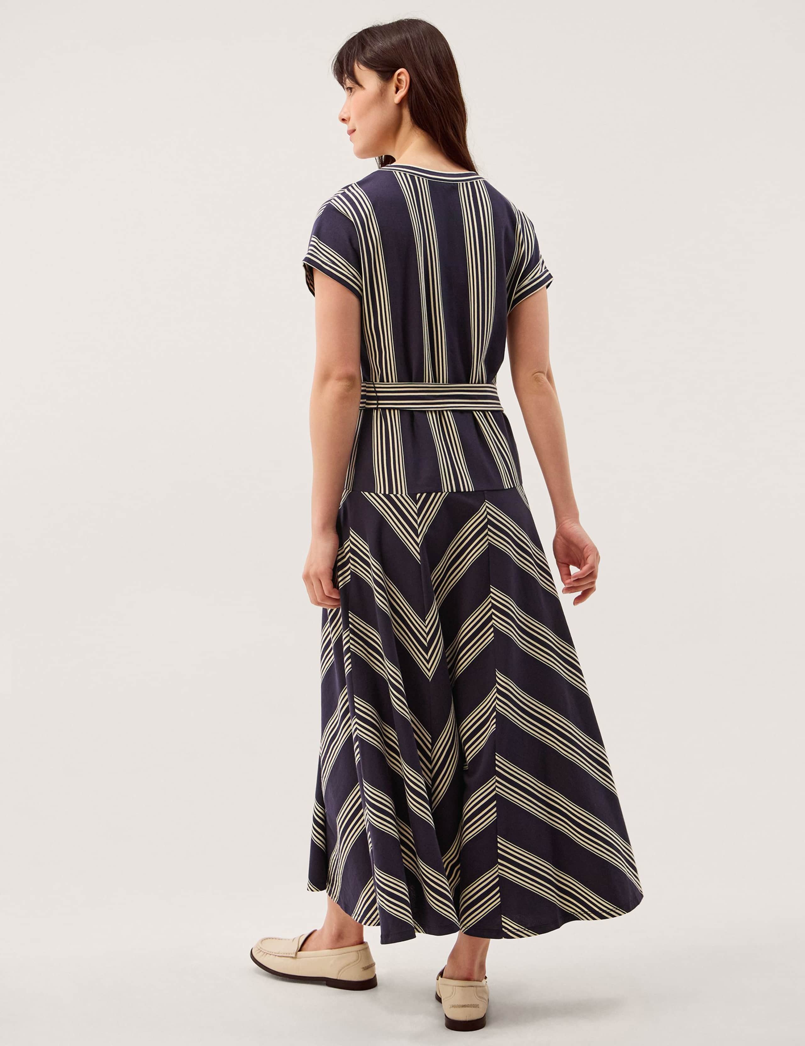 Pure Cotton Striped V-Neck Maxi Smock Dress 3 of 5