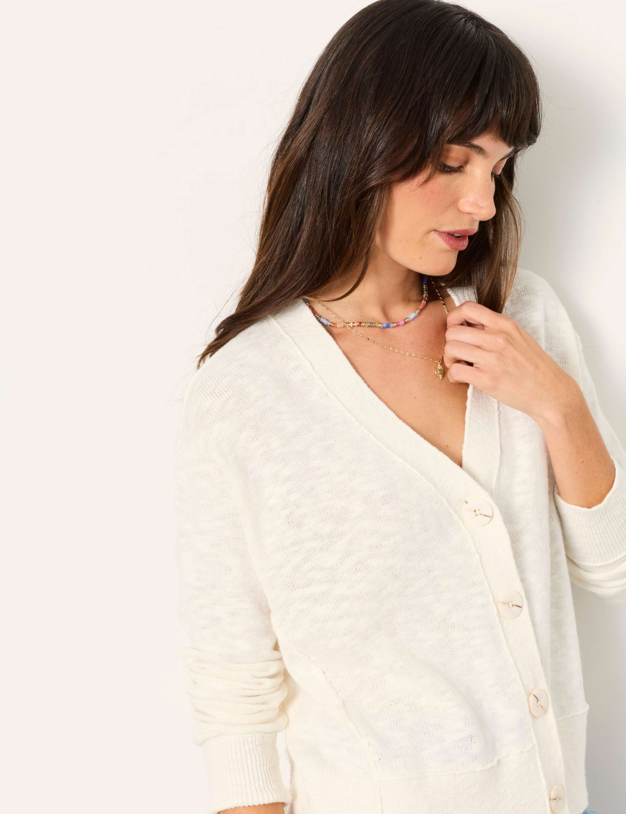 Pure Cotton Textured V-Neck Cardigan 5 of 5