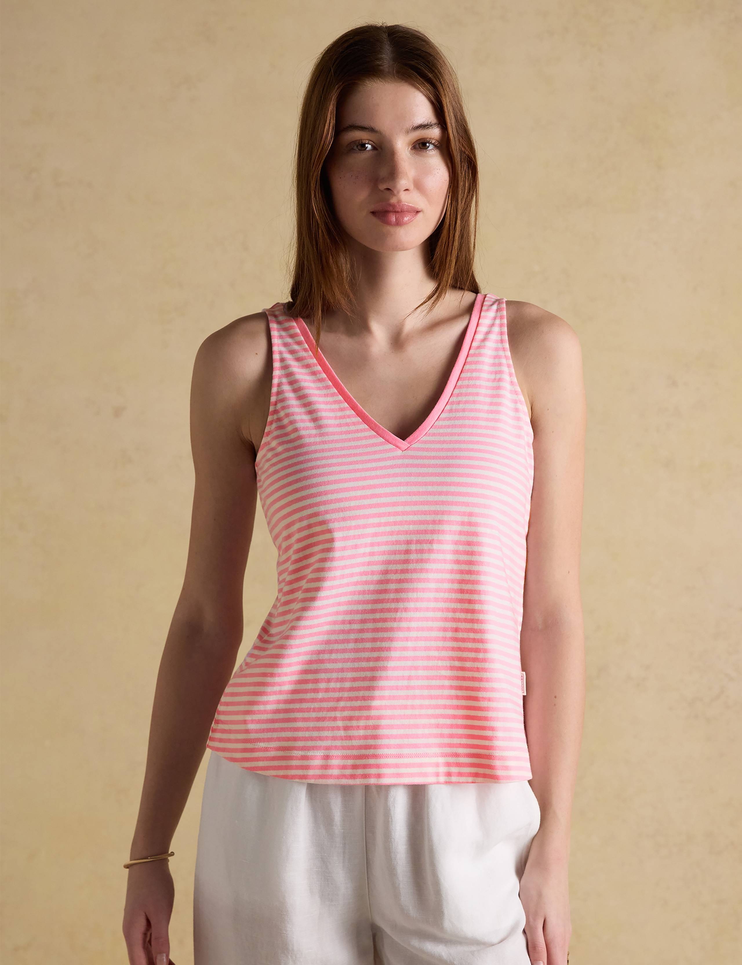 Jersey Striped V-Neck Relaxed Vest Top 1 of 6