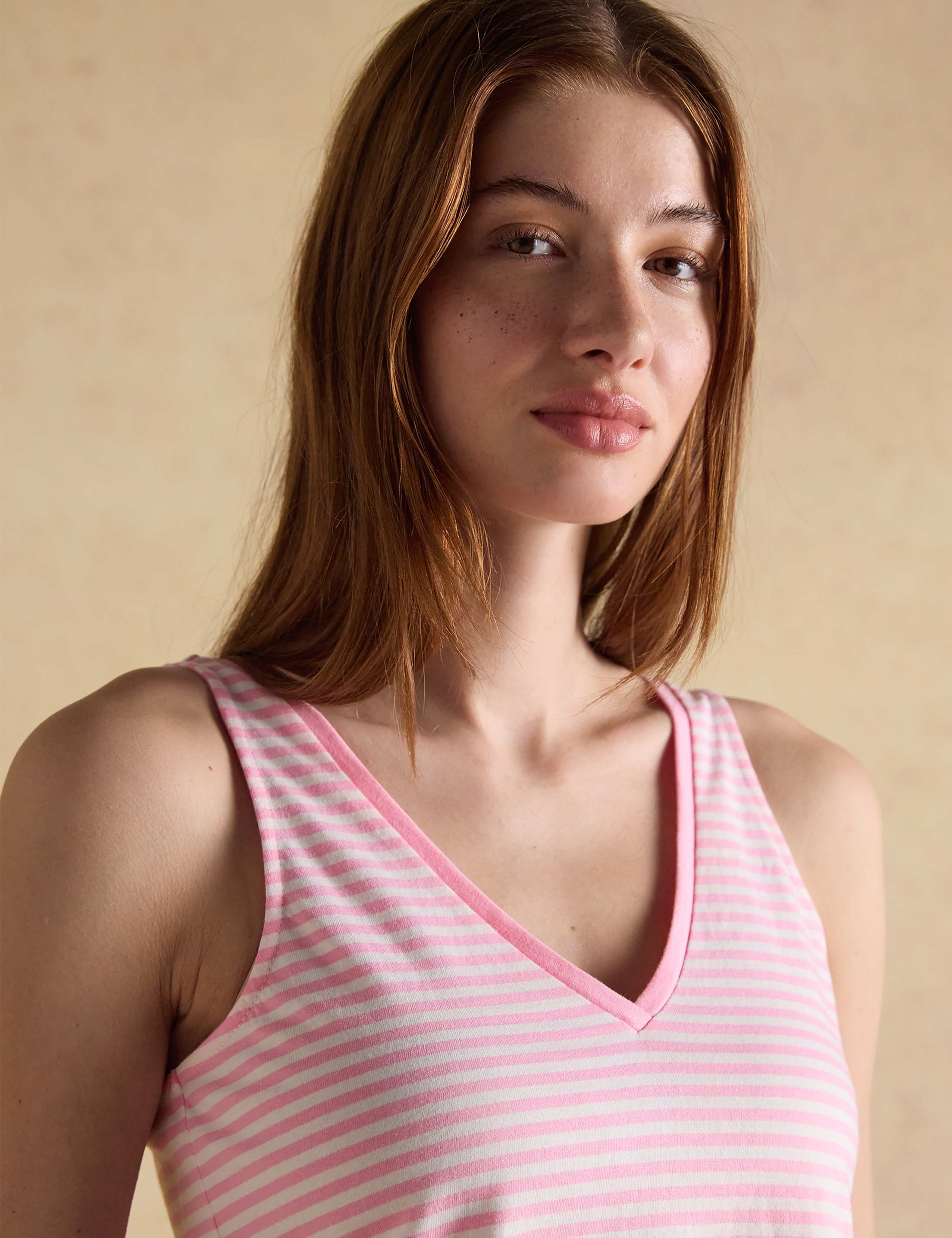 Jersey Striped V-Neck Relaxed Vest Top 3 of 6