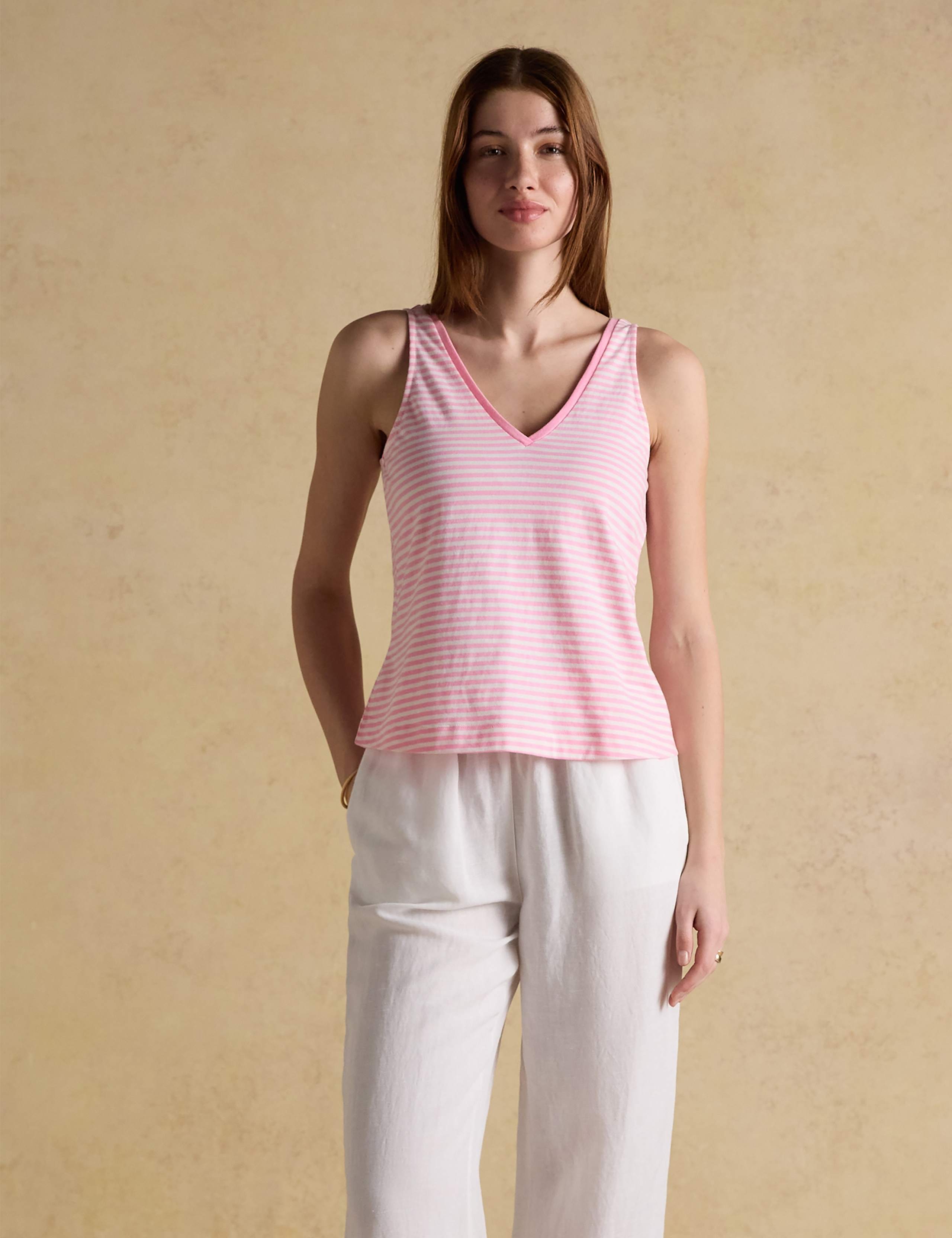 Jersey Striped V-Neck Relaxed Vest Top 4 of 6