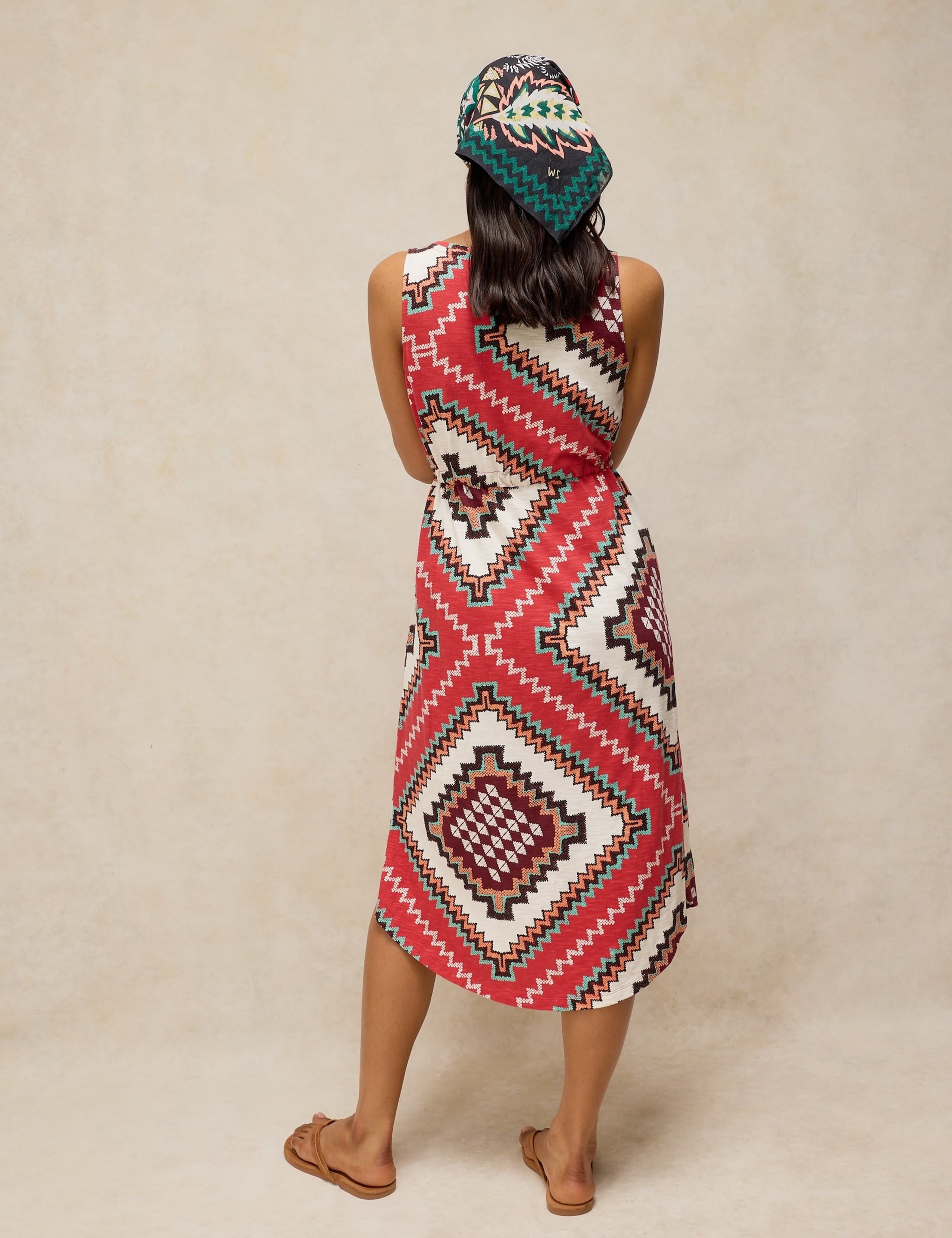 Pure Cotton Jersey Patterned Beach Dress 3 of 6