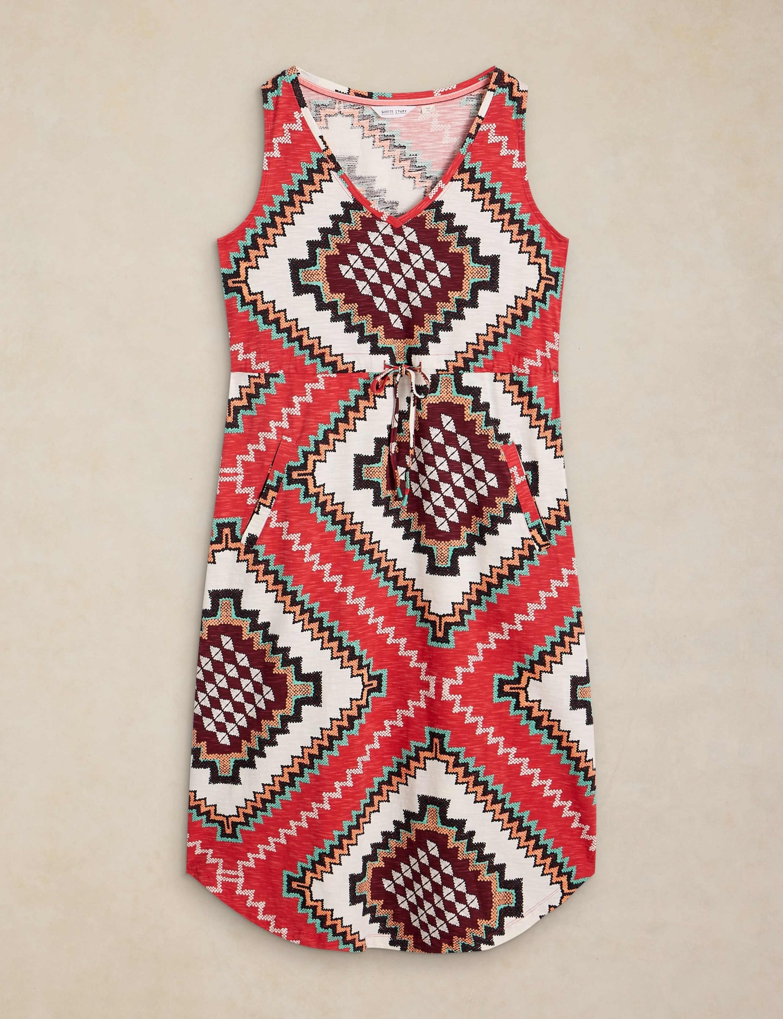 Pure Cotton Jersey Patterned Beach Dress 2 of 6