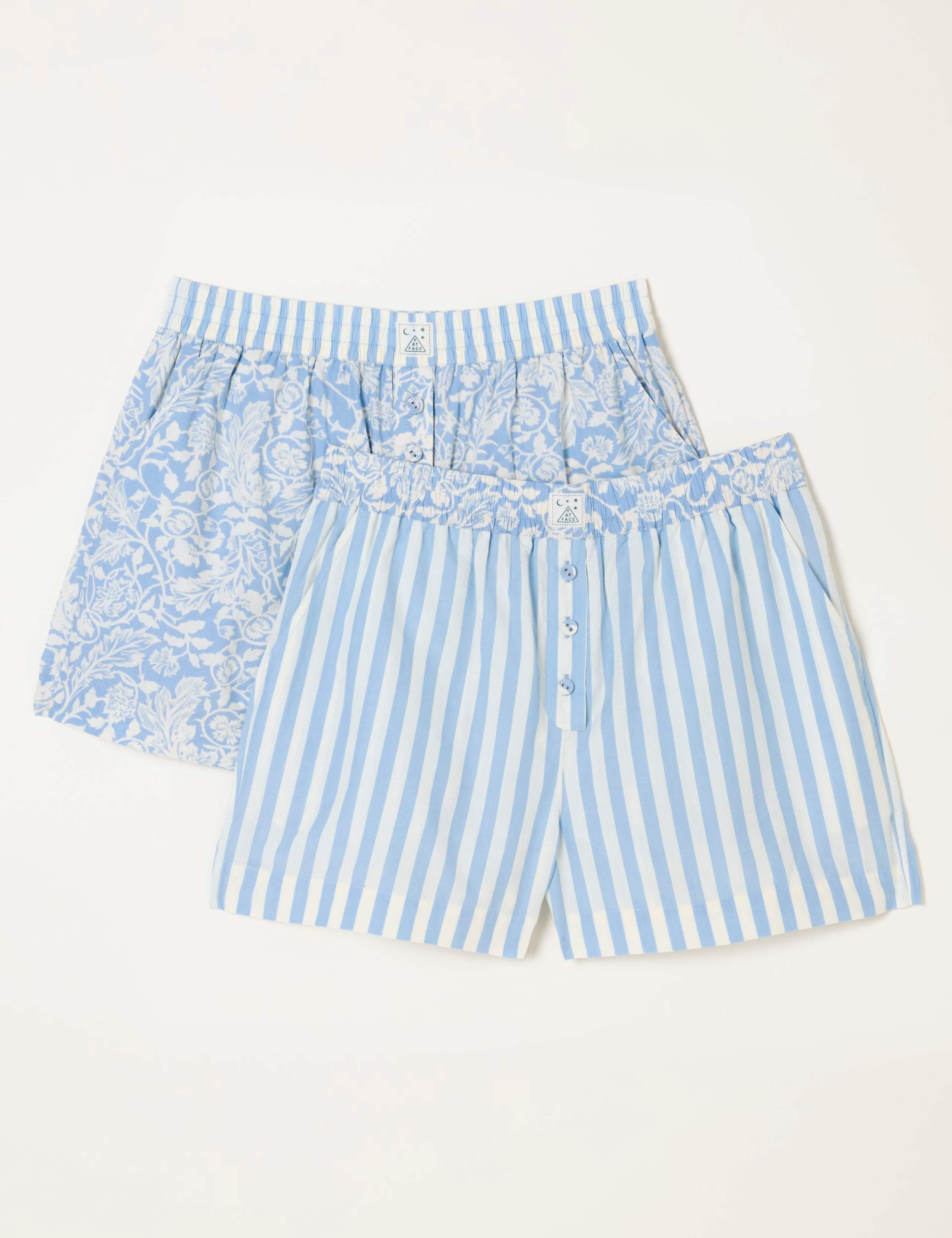 2 Pack Pure Cotton Printed Pyjama Shorts 2 of 10