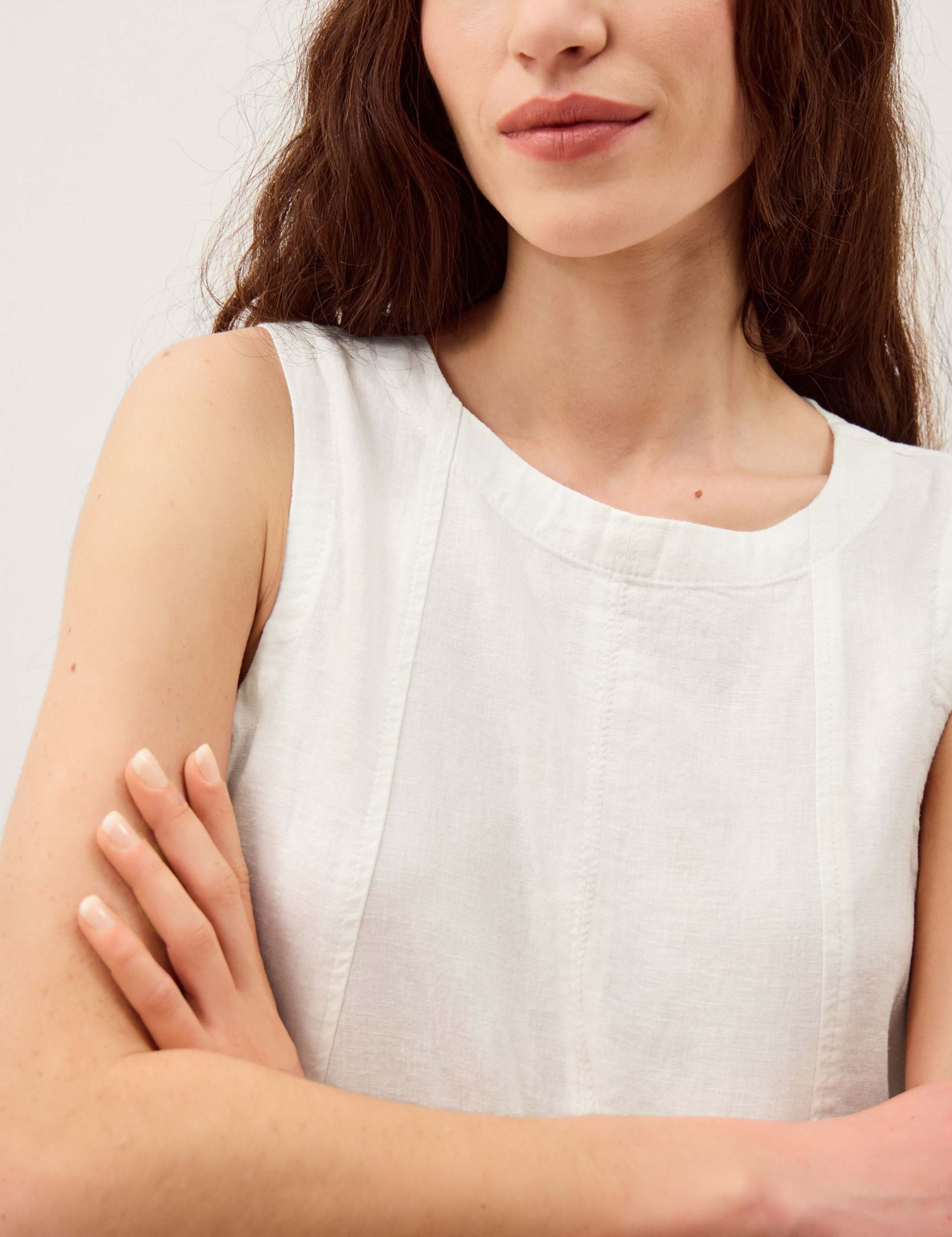 Linen Rich Round Neck Vest Top 4 of 4