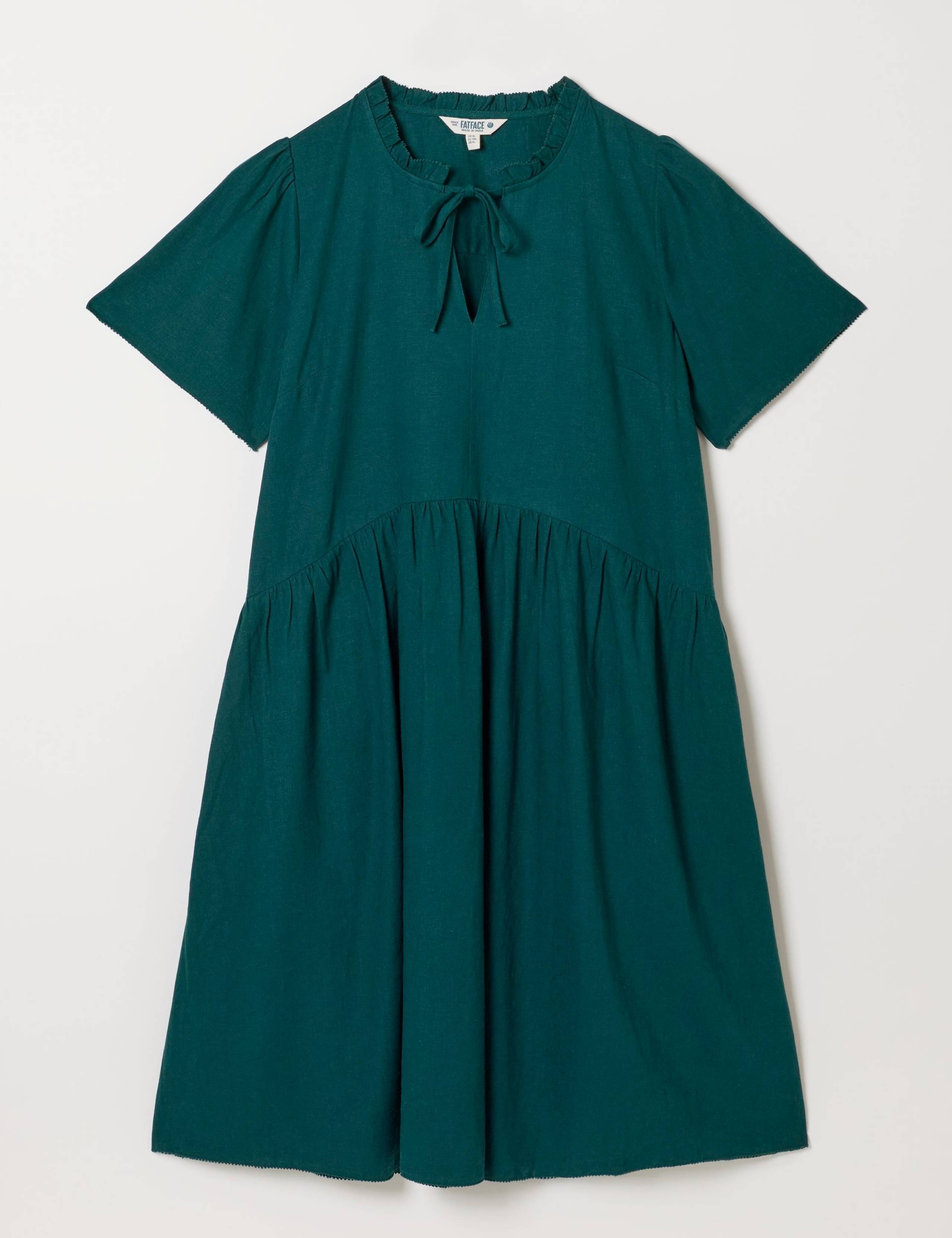 Linen Rich Midi Smock Dress 2 of 5