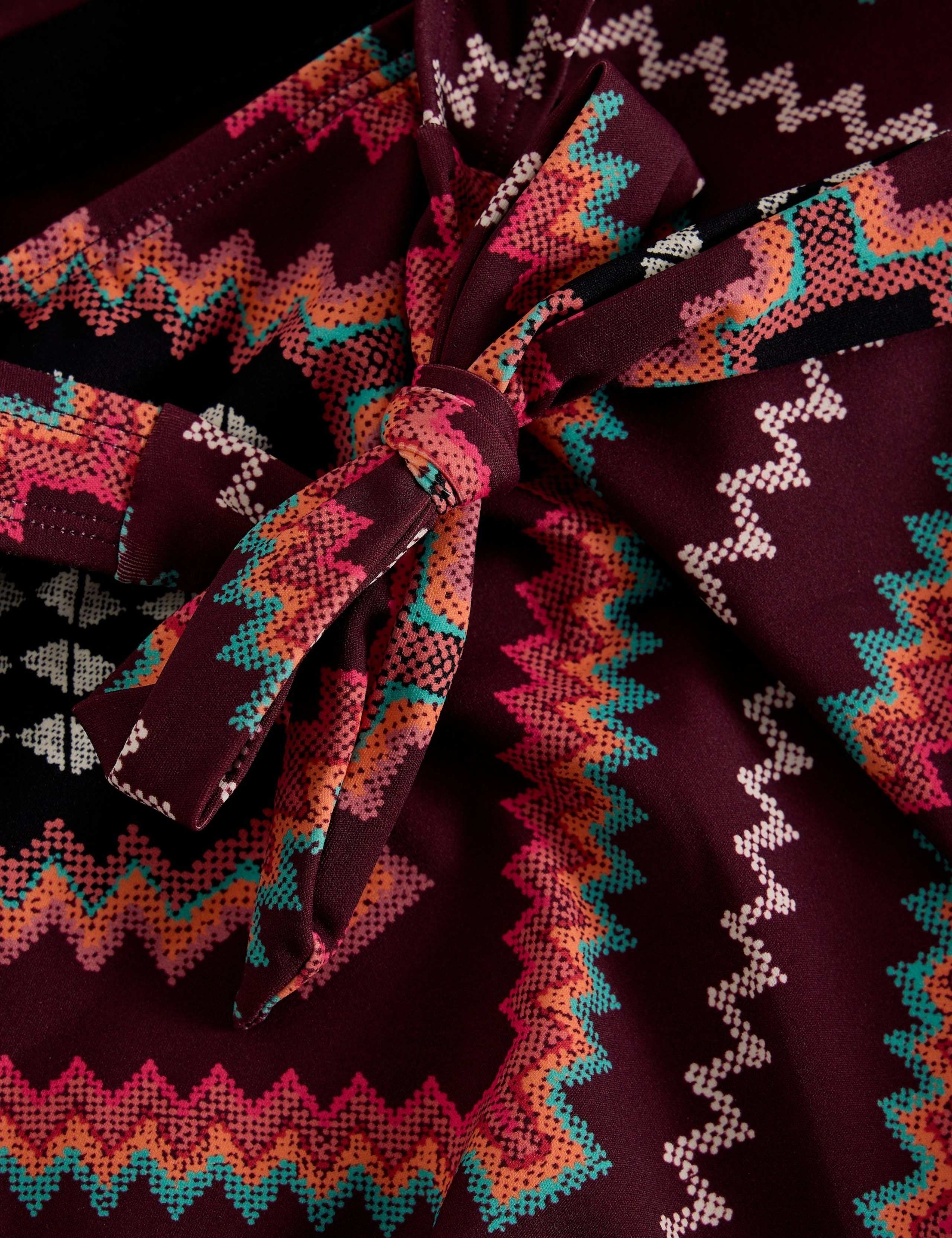 Patterned Tie Detail Plunge Swimsuit 6 of 6