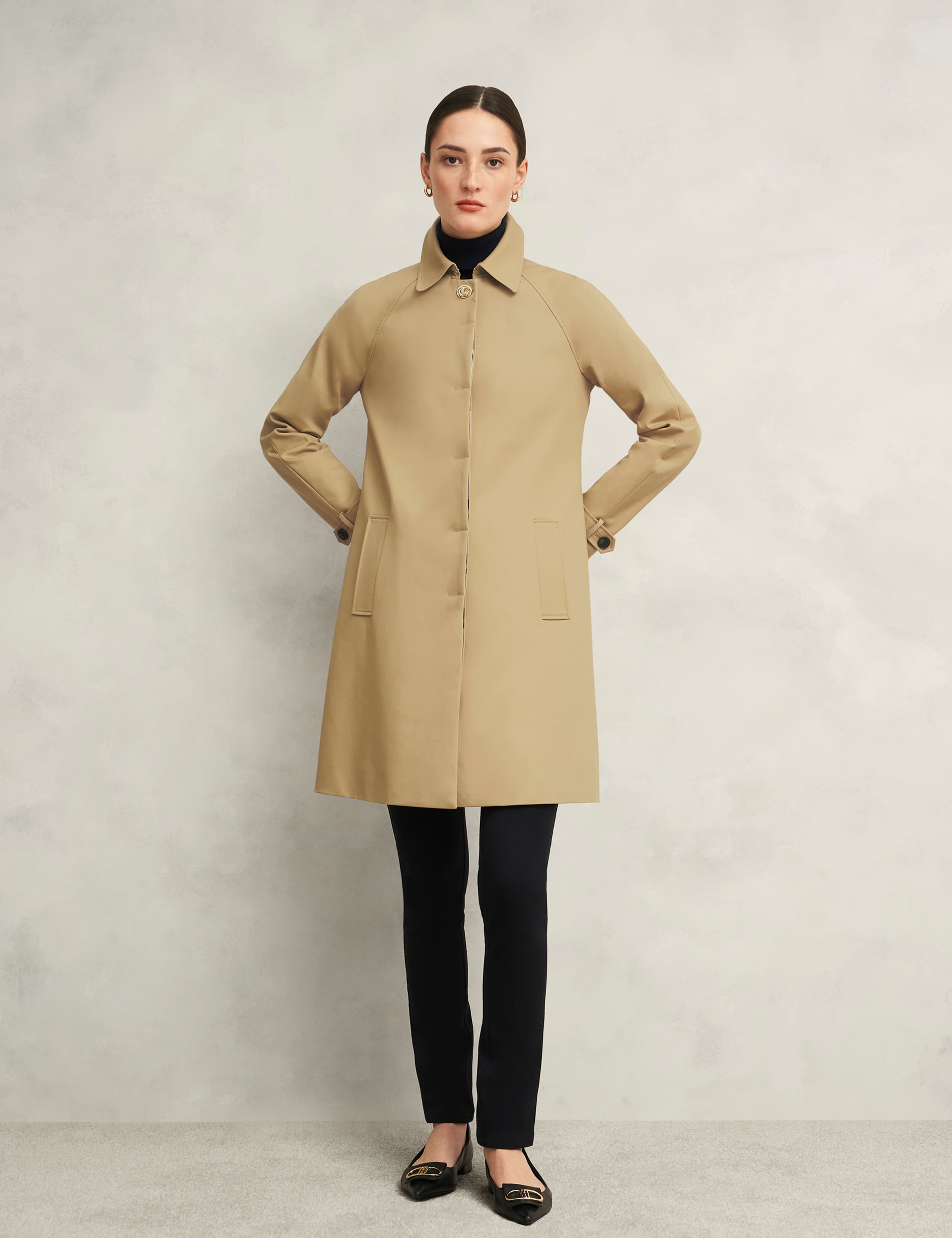 Cotton Rich Showerproof Belted Trench Coat 6 of 10