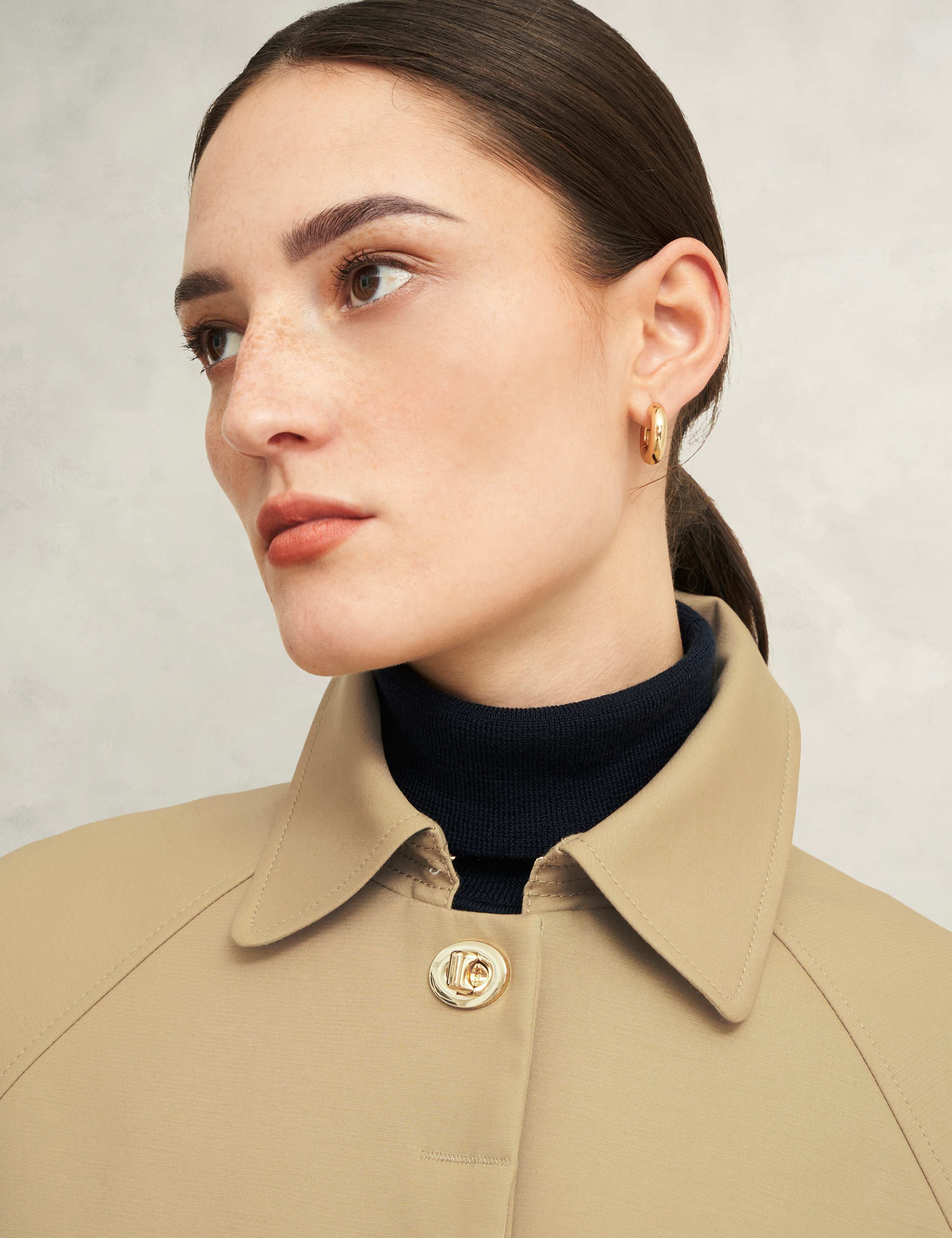 Cotton Rich Showerproof Belted Trench Coat 7 of 10