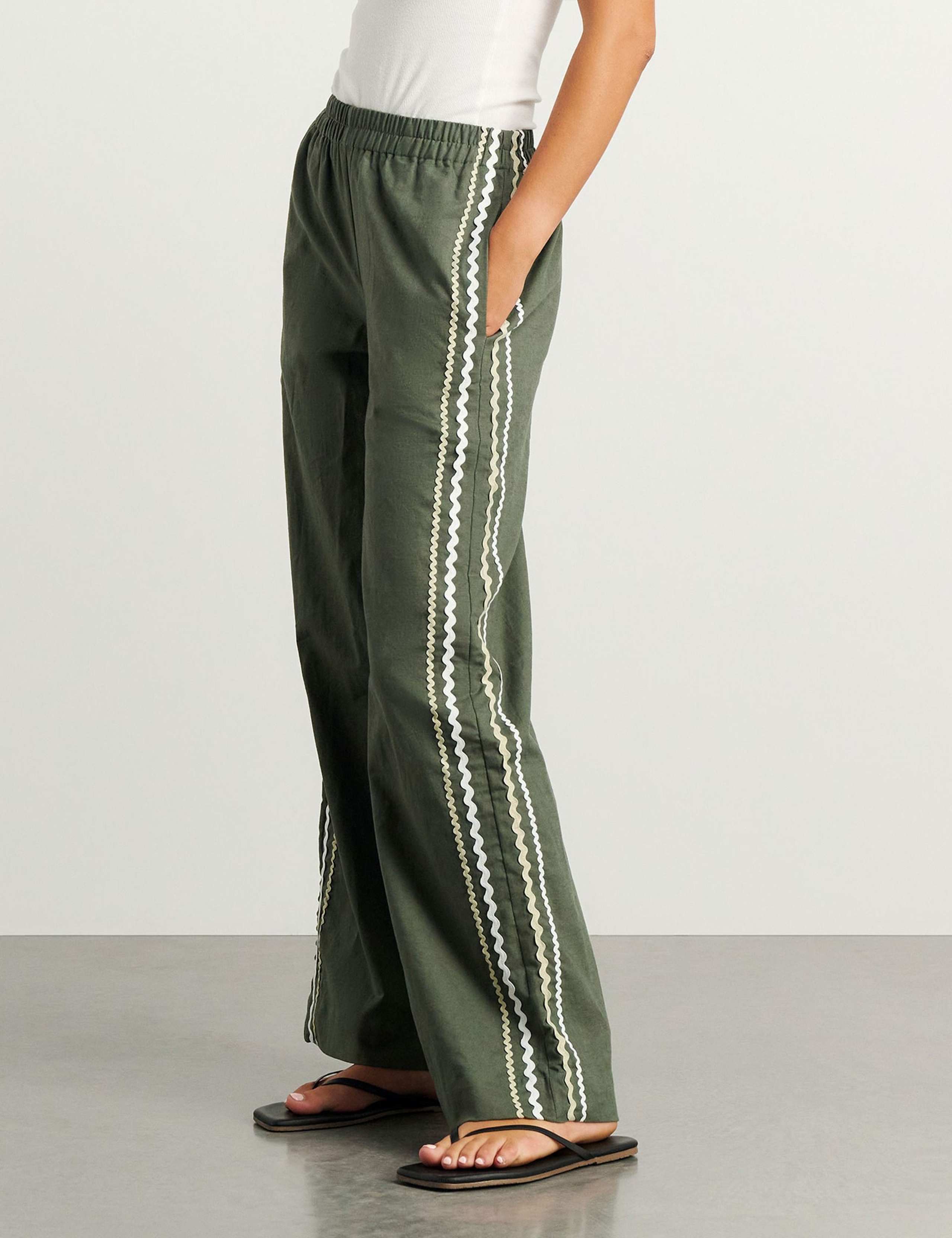 Cotton Rich Wide Leg Trousers 3 of 6