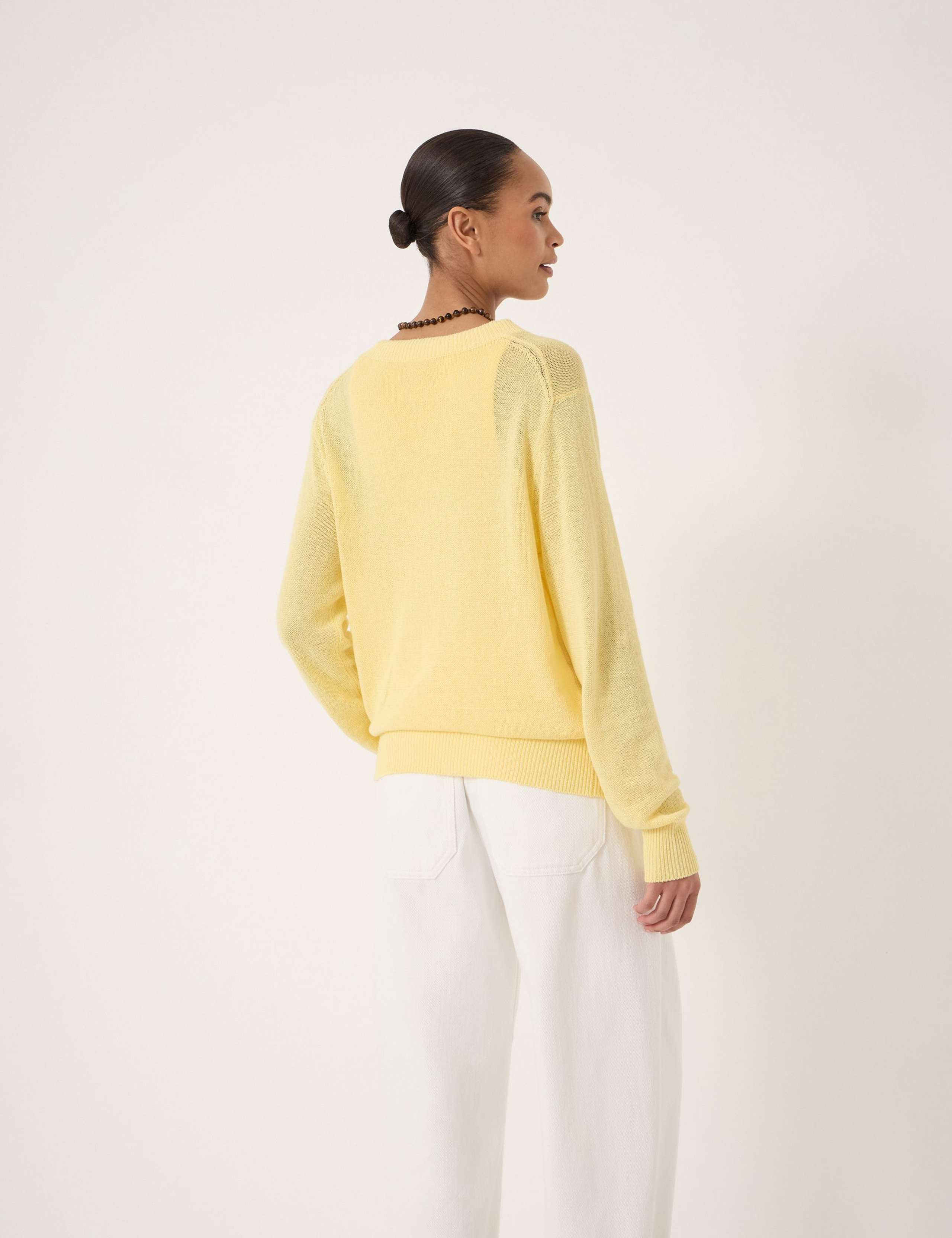 Coralie Linen and Cotton V-Neck Jumper 4 of 5