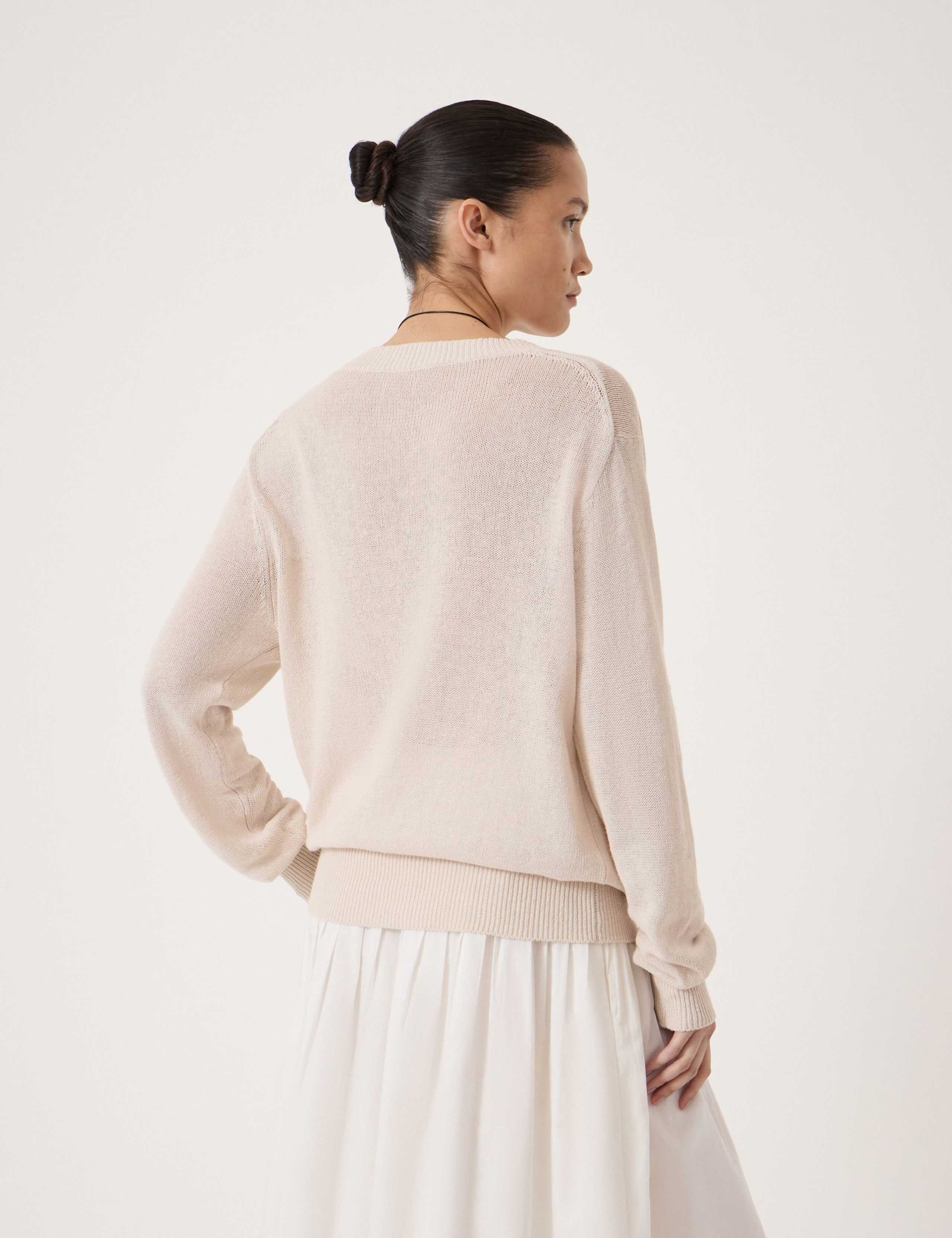 Coralie Linen and Cotton V-Neck Jumper 4 of 4