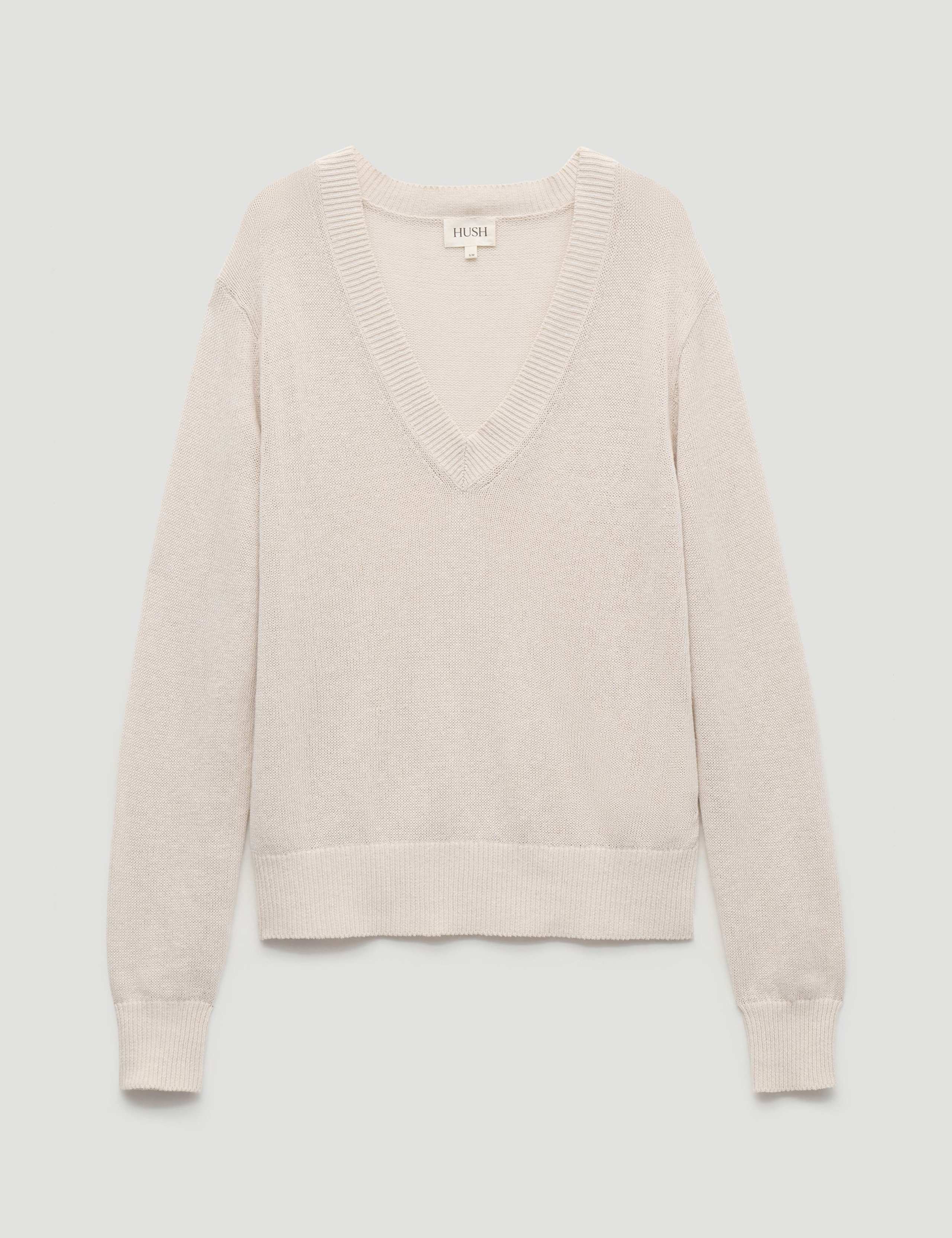 Coralie Linen and Cotton V-Neck Jumper 2 of 4