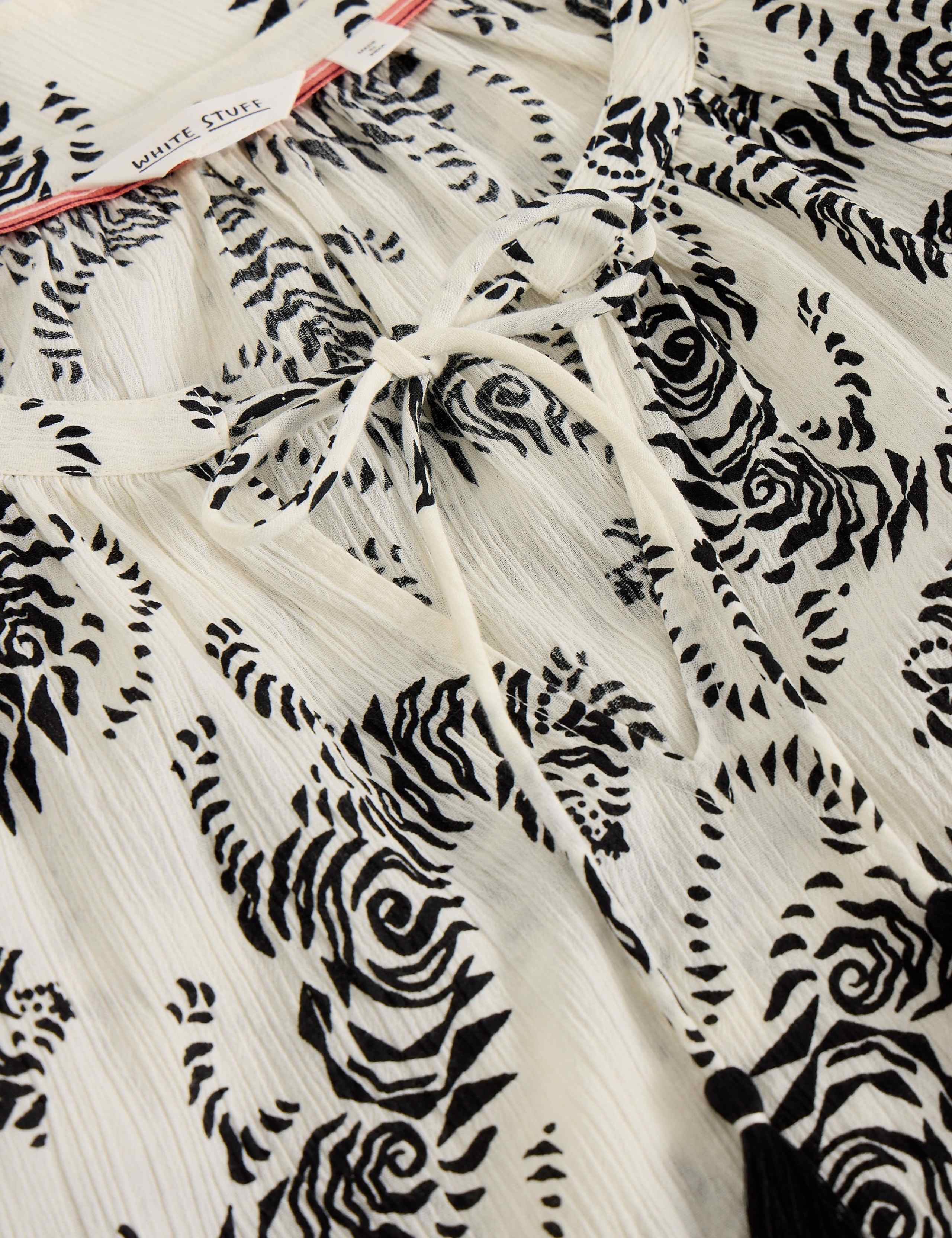 Pure Cotton V-Neck Tie Detail Beach Dress 6 of 6