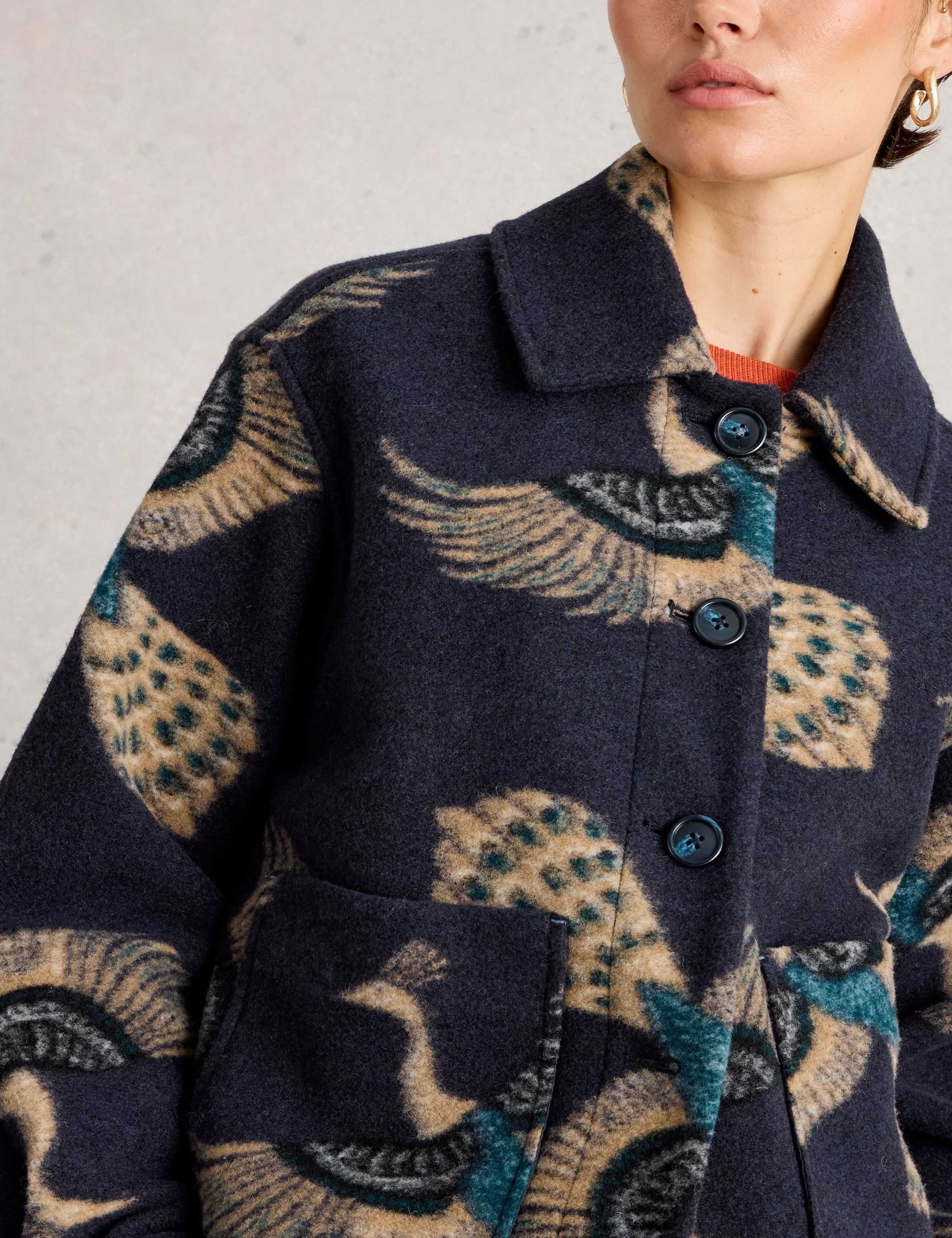 Wool Blend Printed Short Jacket 5 of 6