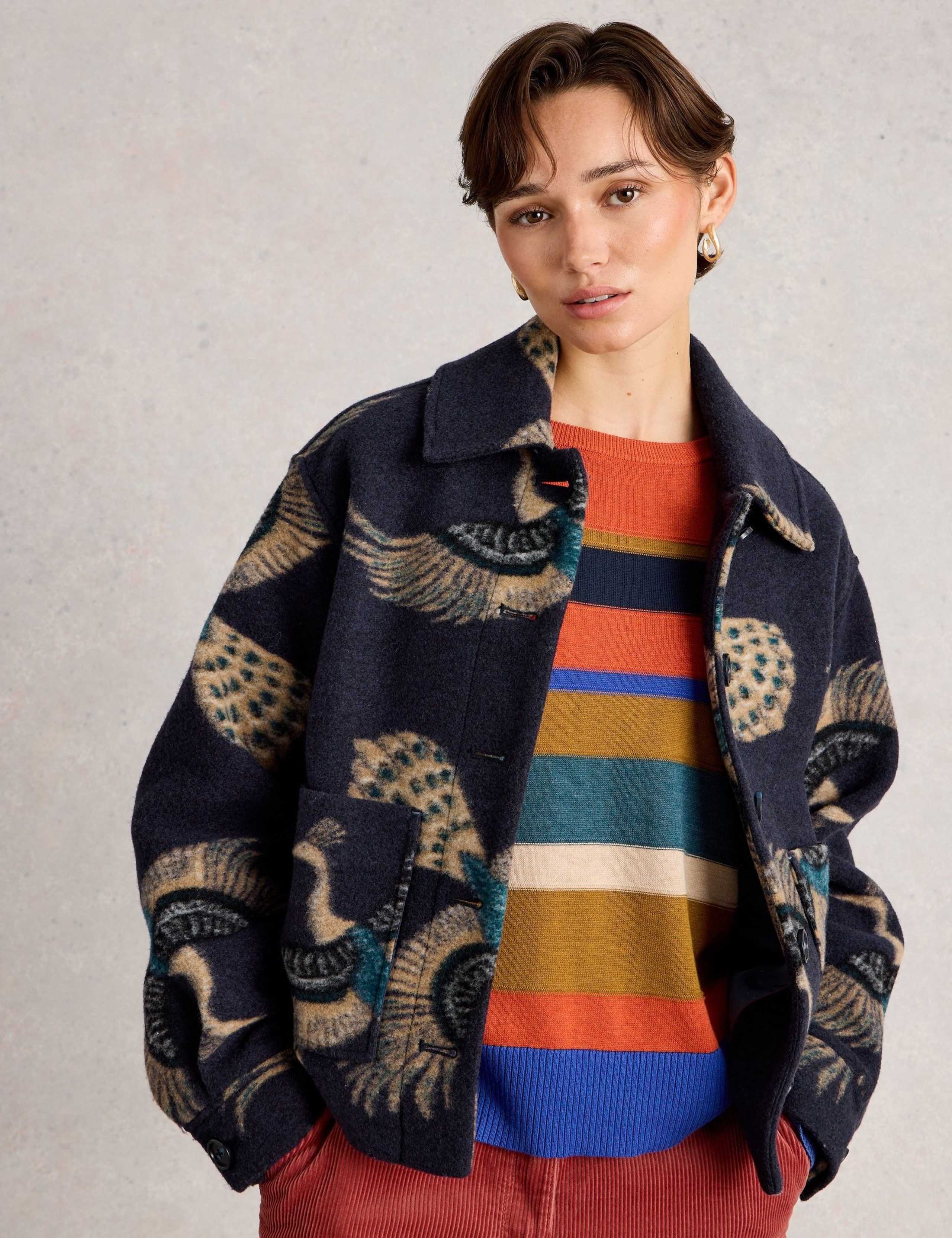 Wool Blend Printed Short Jacket 6 of 6