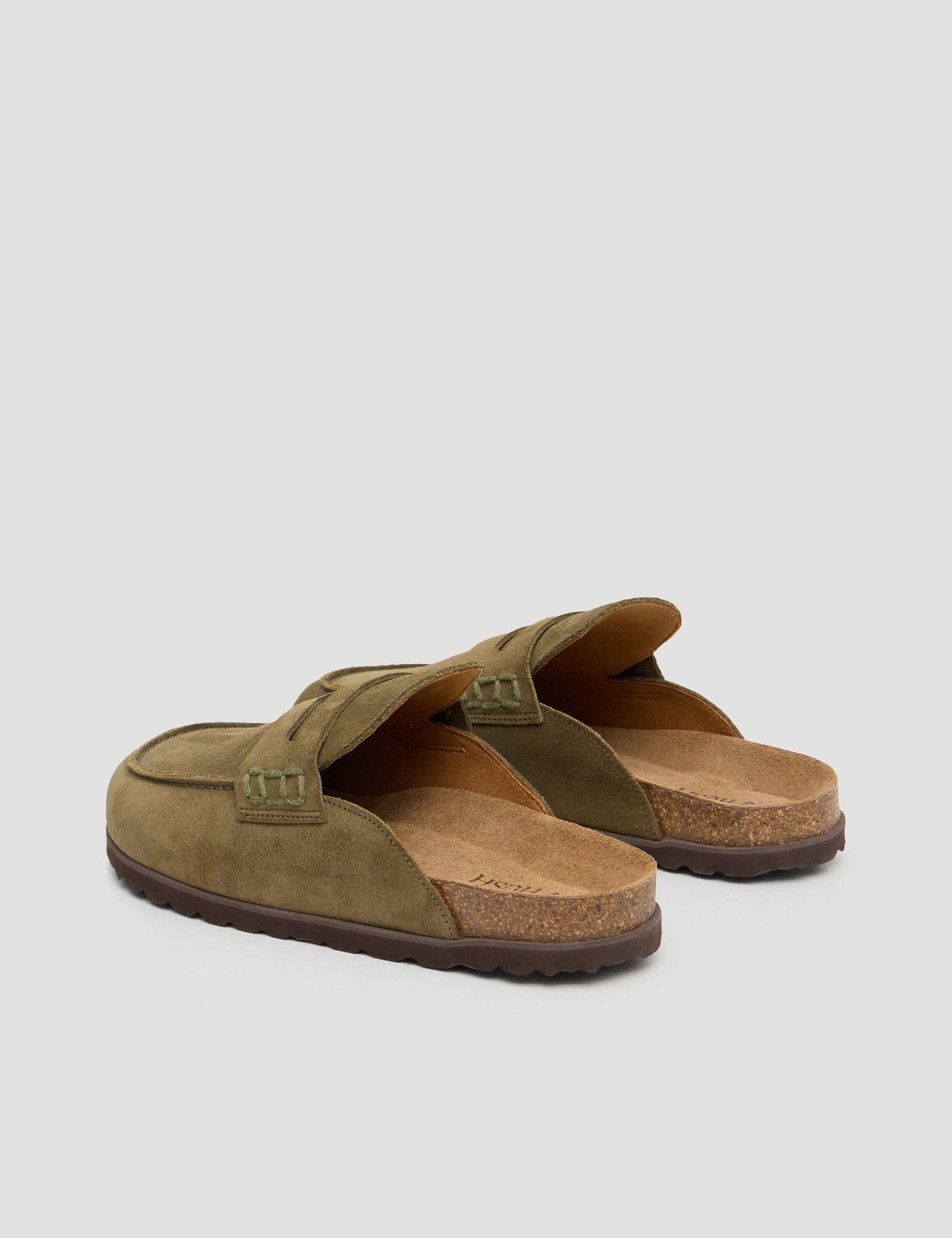 Suede Padded Flat Mules 3 of 6