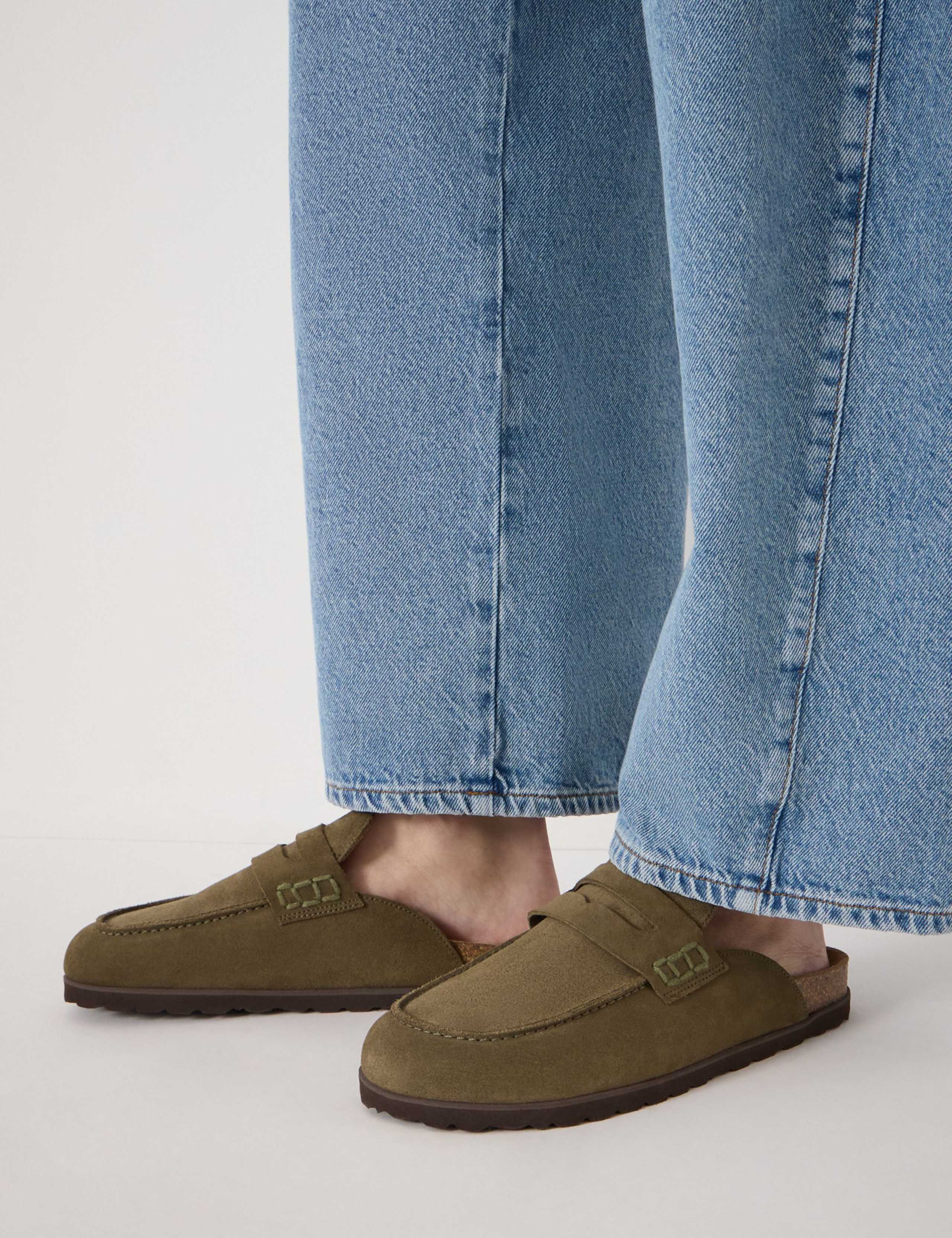 Suede Padded Flat Mules 4 of 6