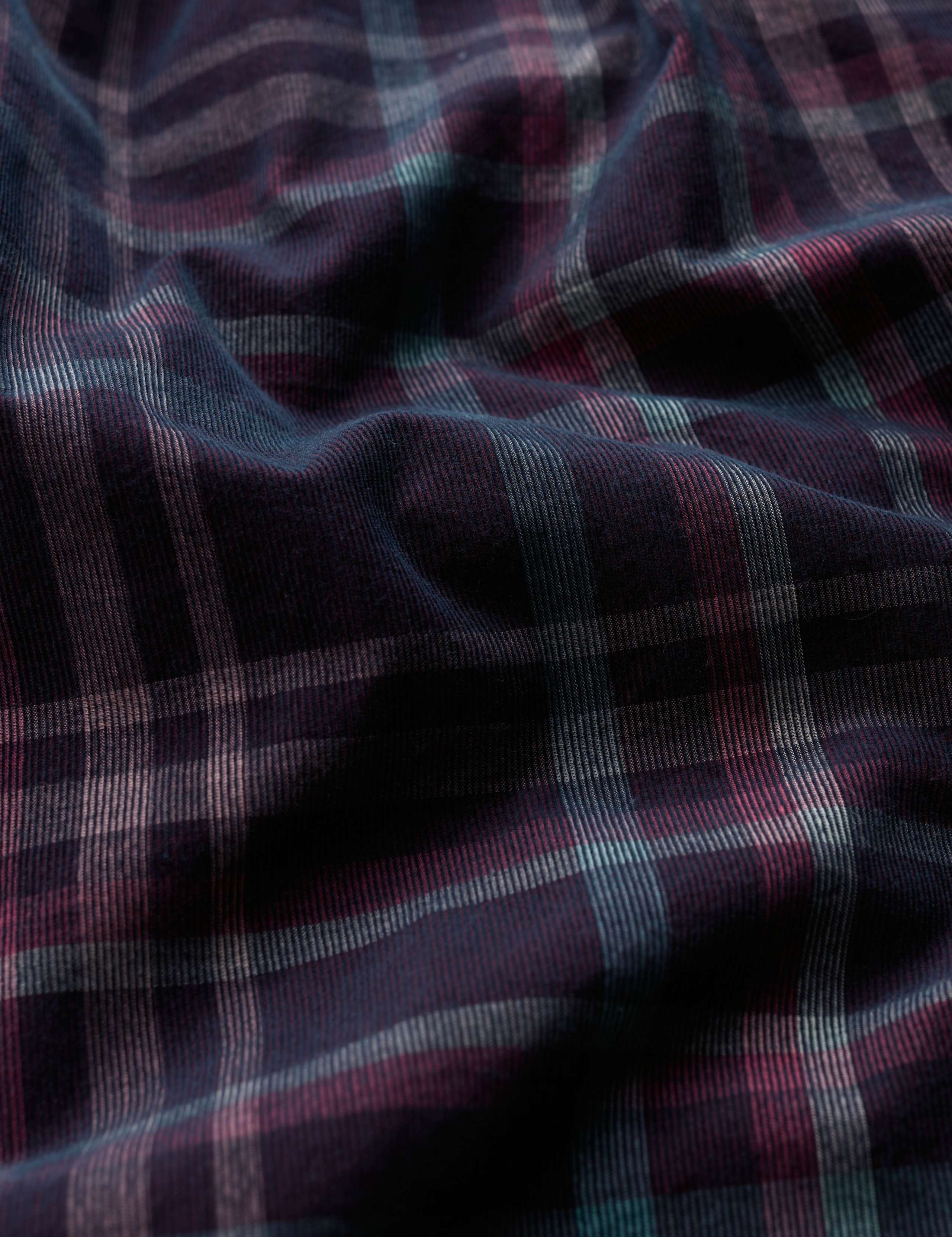 Pure Cotton Cord Checked Midi Waisted Dress 4 of 5