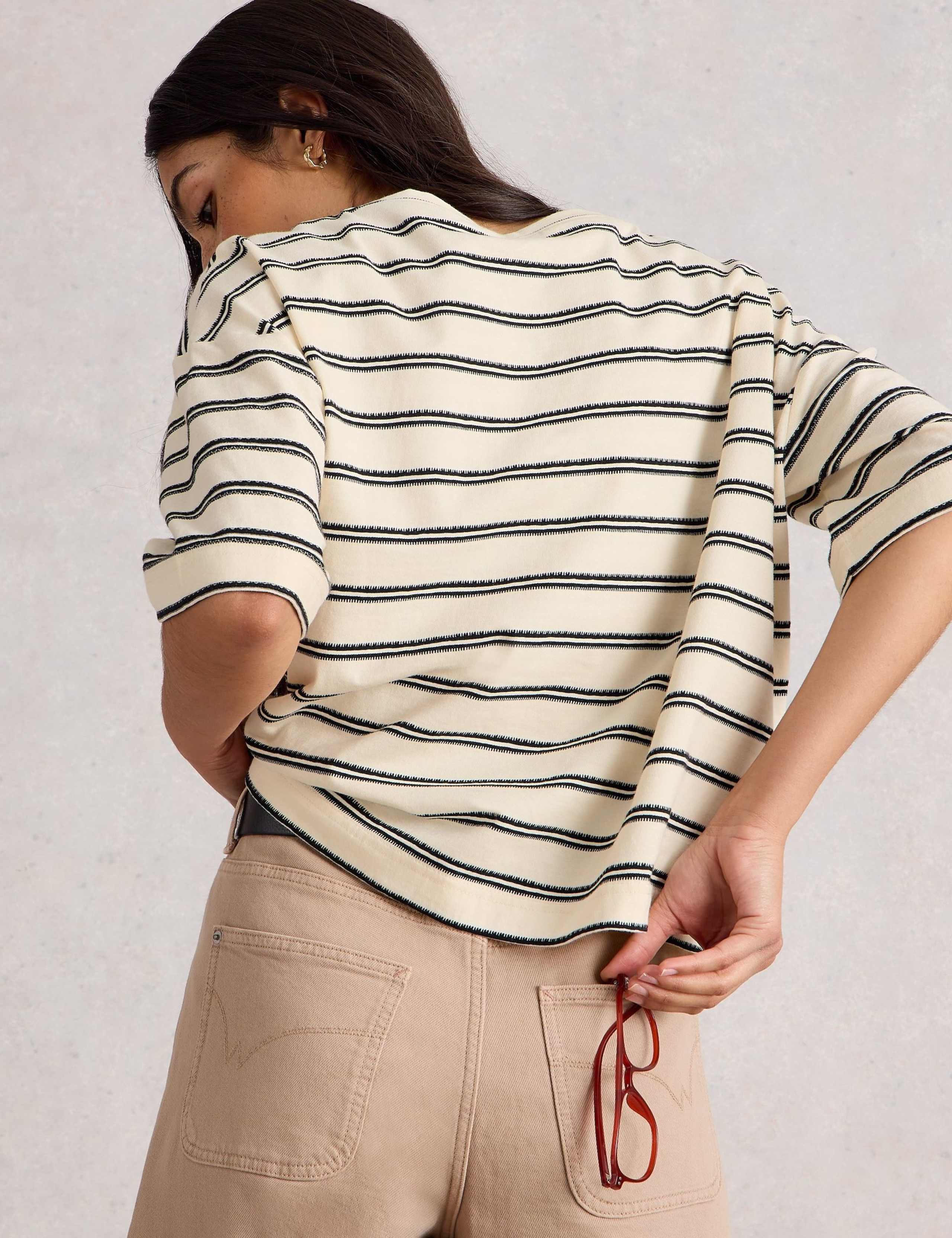 Pure Cotton Striped Crew Neck T-Shirt 3 of 6