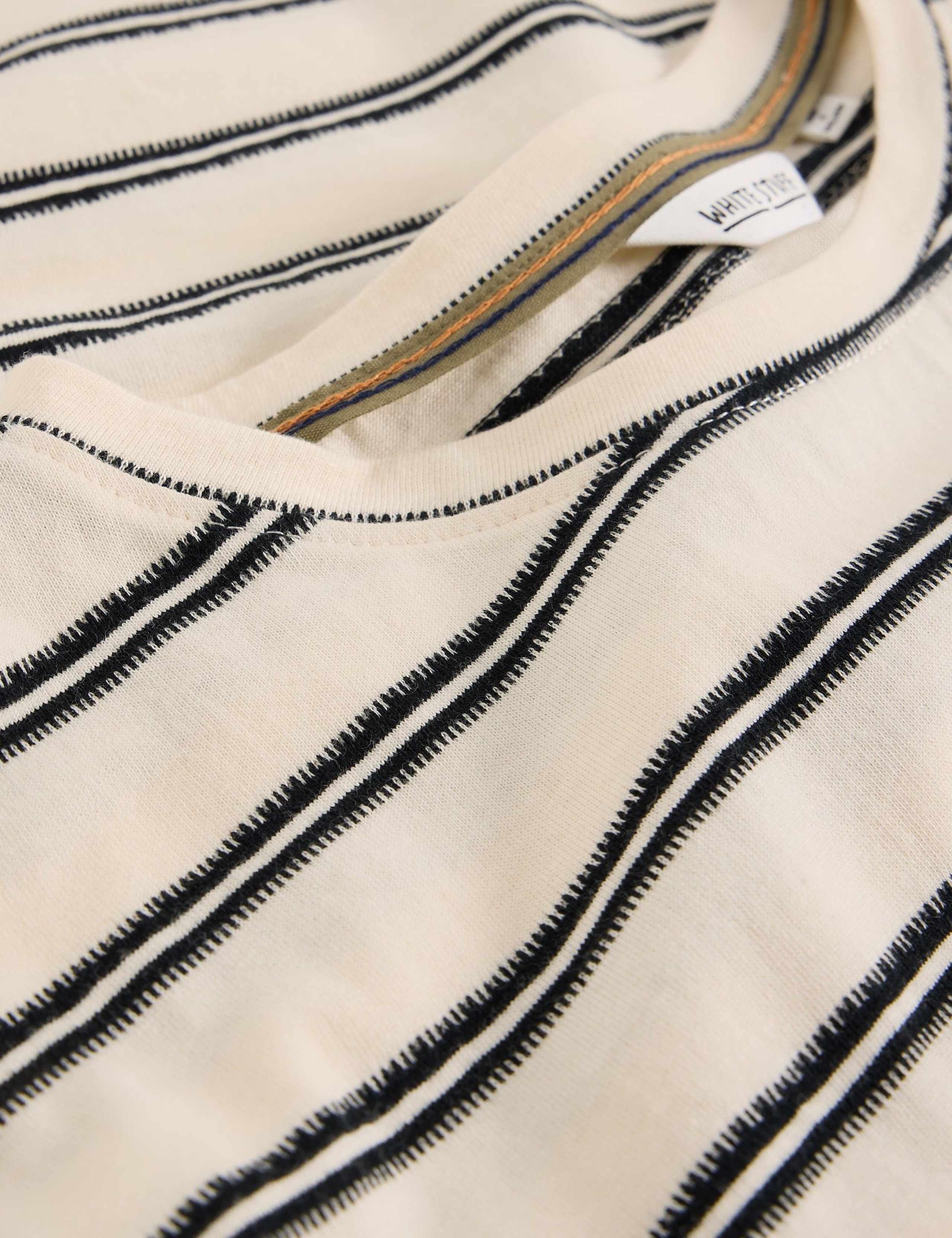 Pure Cotton Striped Crew Neck T-Shirt 4 of 6