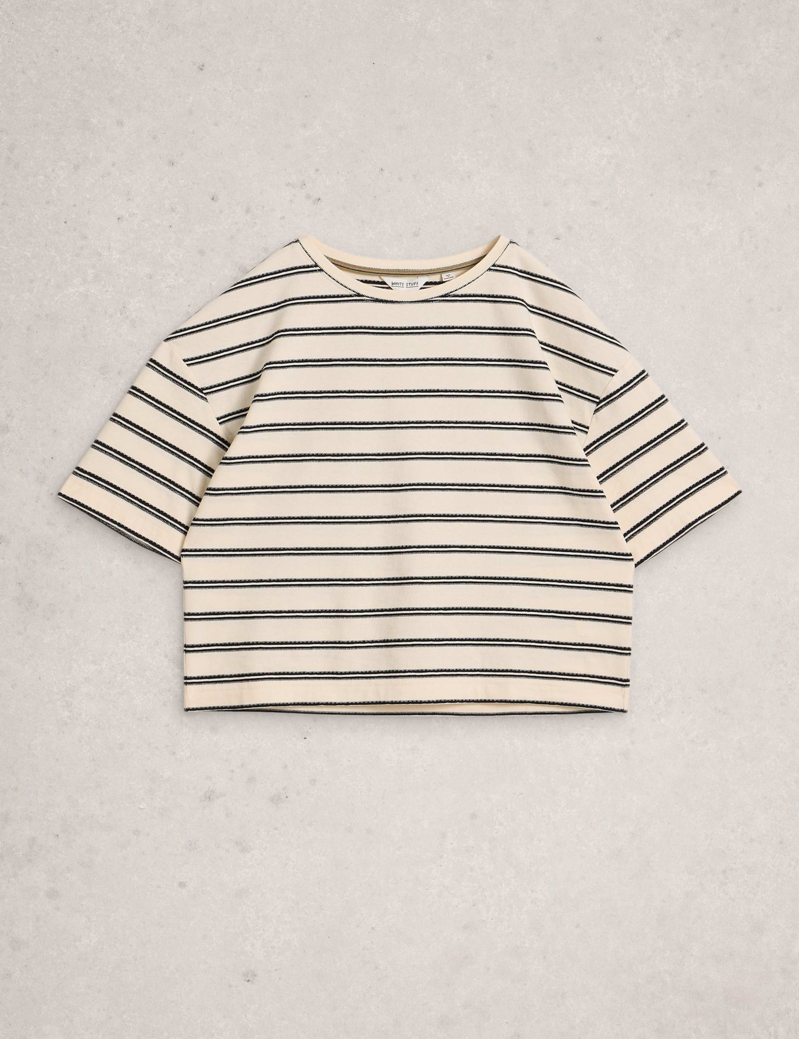 Pure Cotton Striped Crew Neck T-Shirt 2 of 6