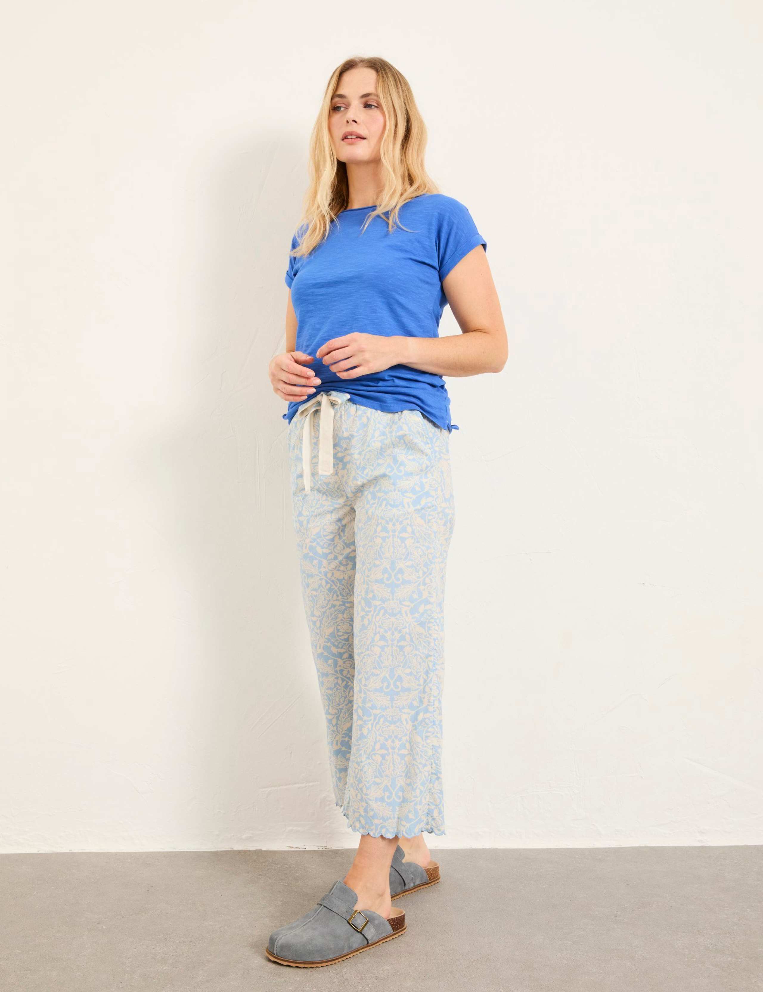 Pure Cotton Floral Cropped Pyjama Bottoms 1 of 5
