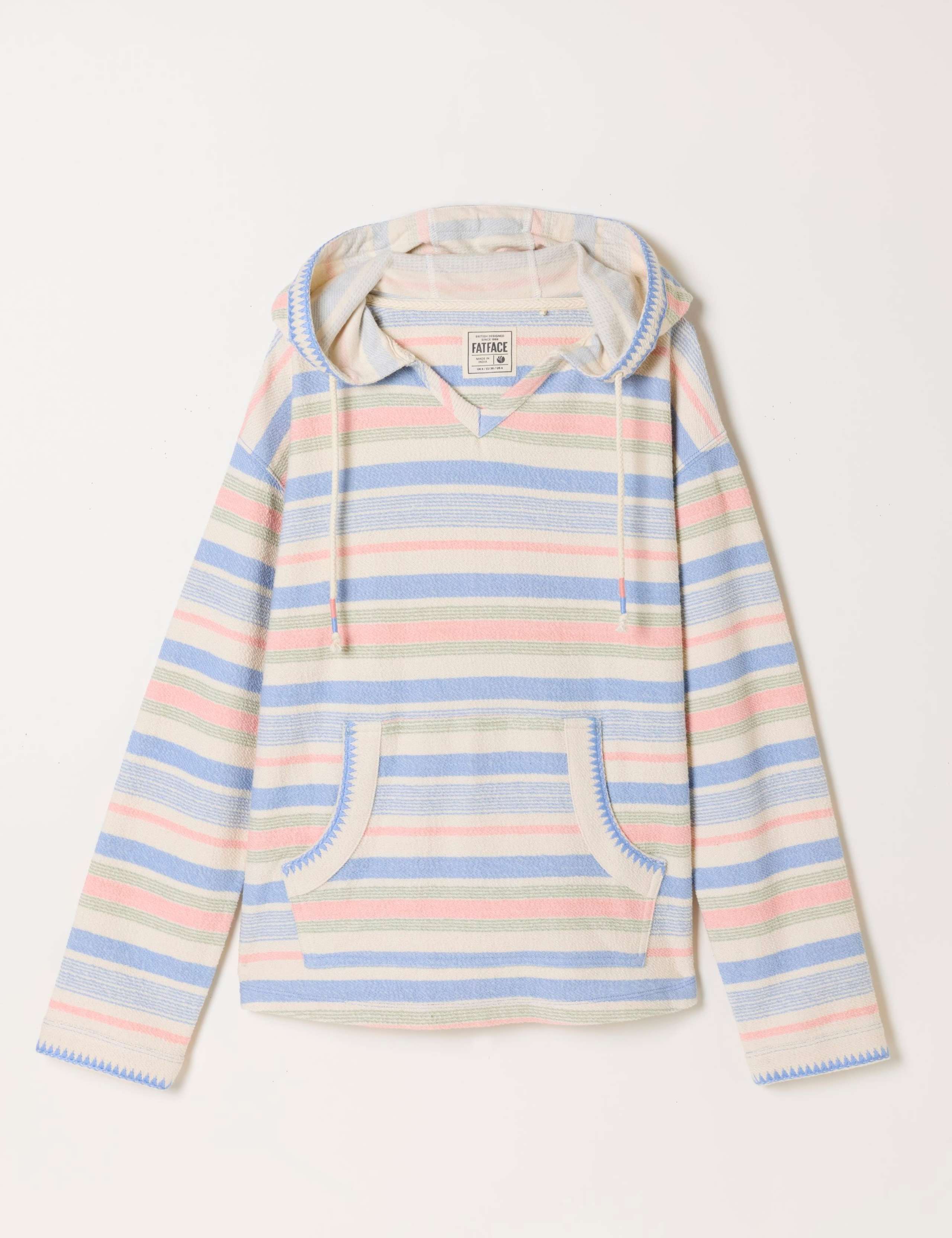 Pure Cotton Textured Striped Hoodie 2 of 6