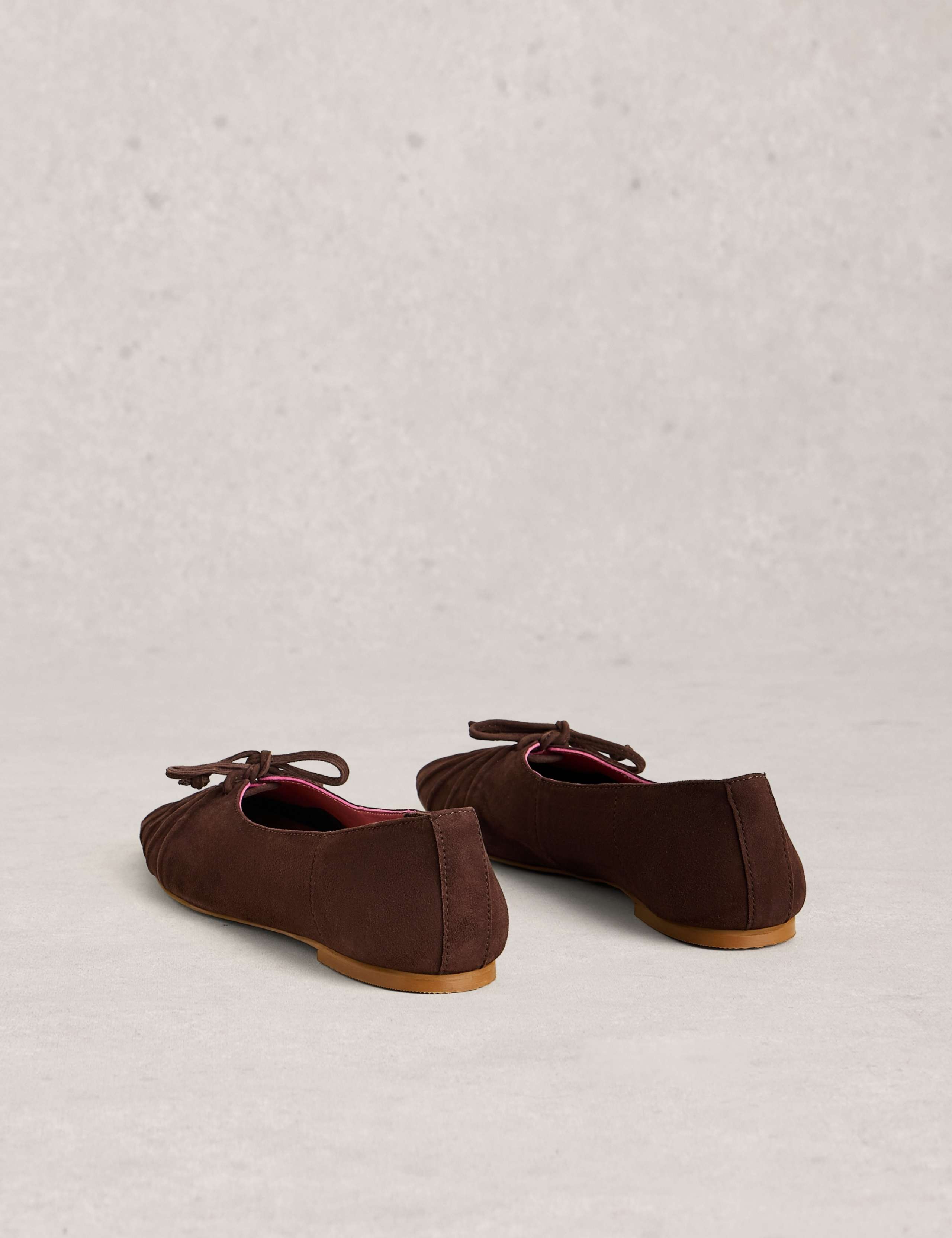 Suede Lace Up Flat Ballet Pumps 3 of 4