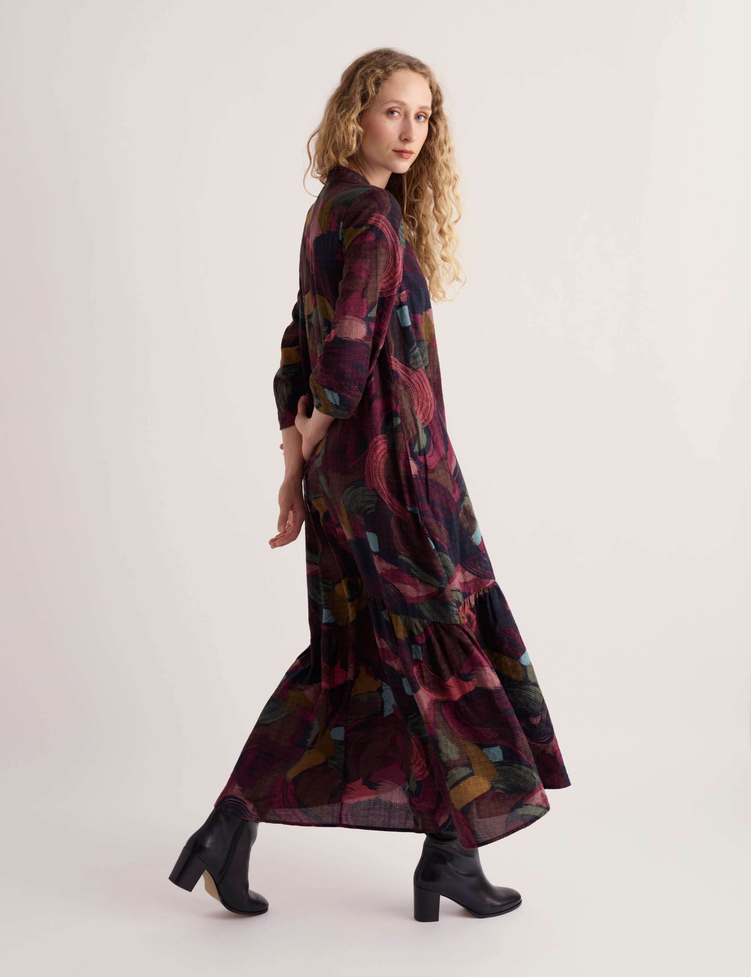 Cotton Rich Printed Midaxi Dress 3 of 5