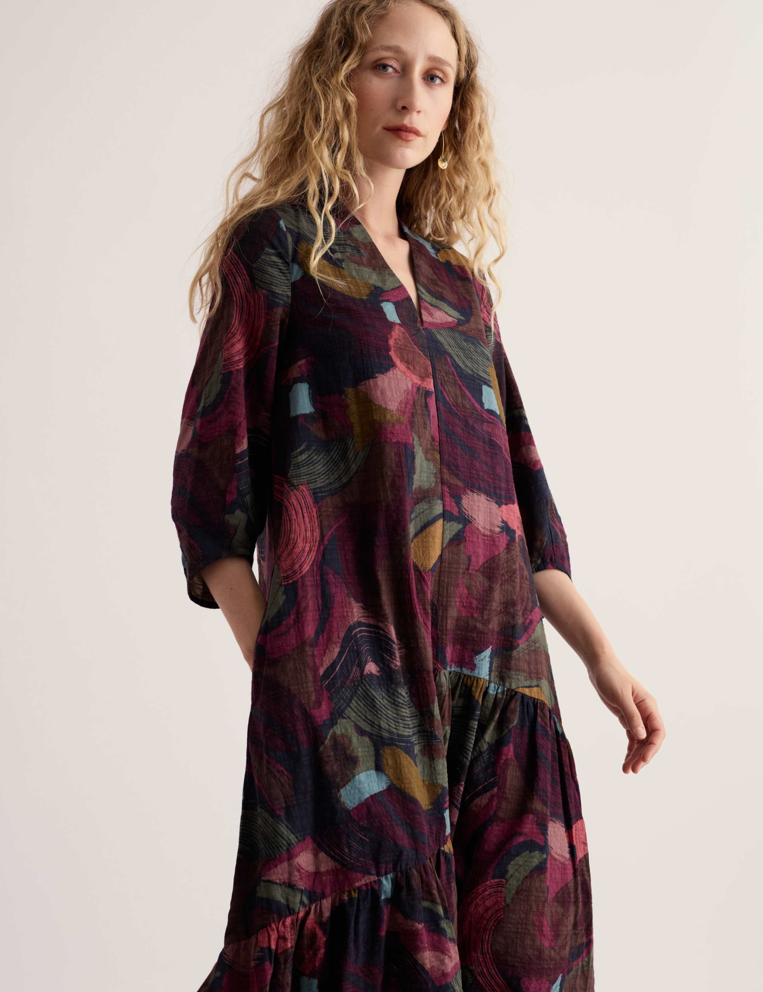 Cotton Rich Printed Midaxi Dress 4 of 5