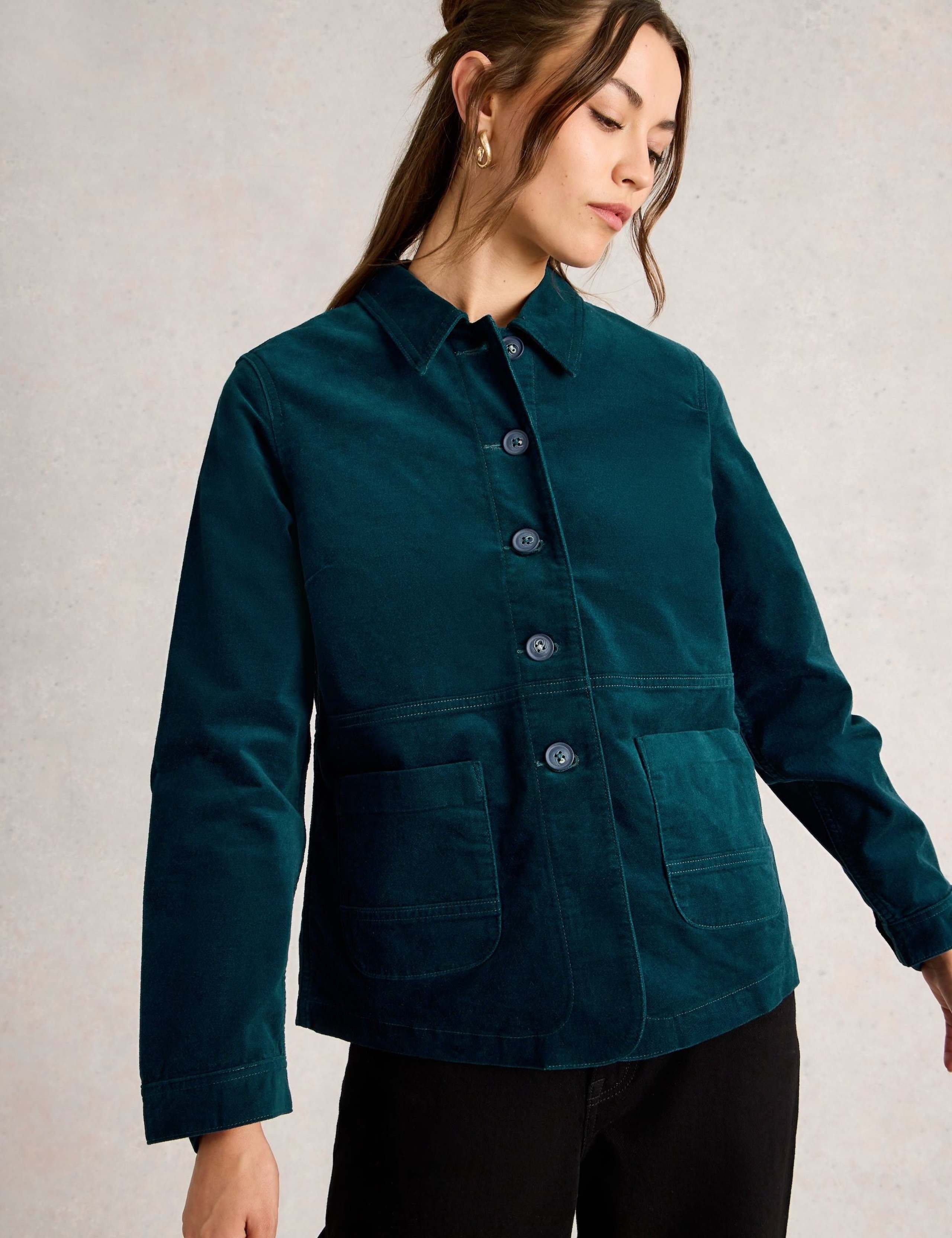 Pure Cotton Relaxed Velvet Jacket 3 of 5