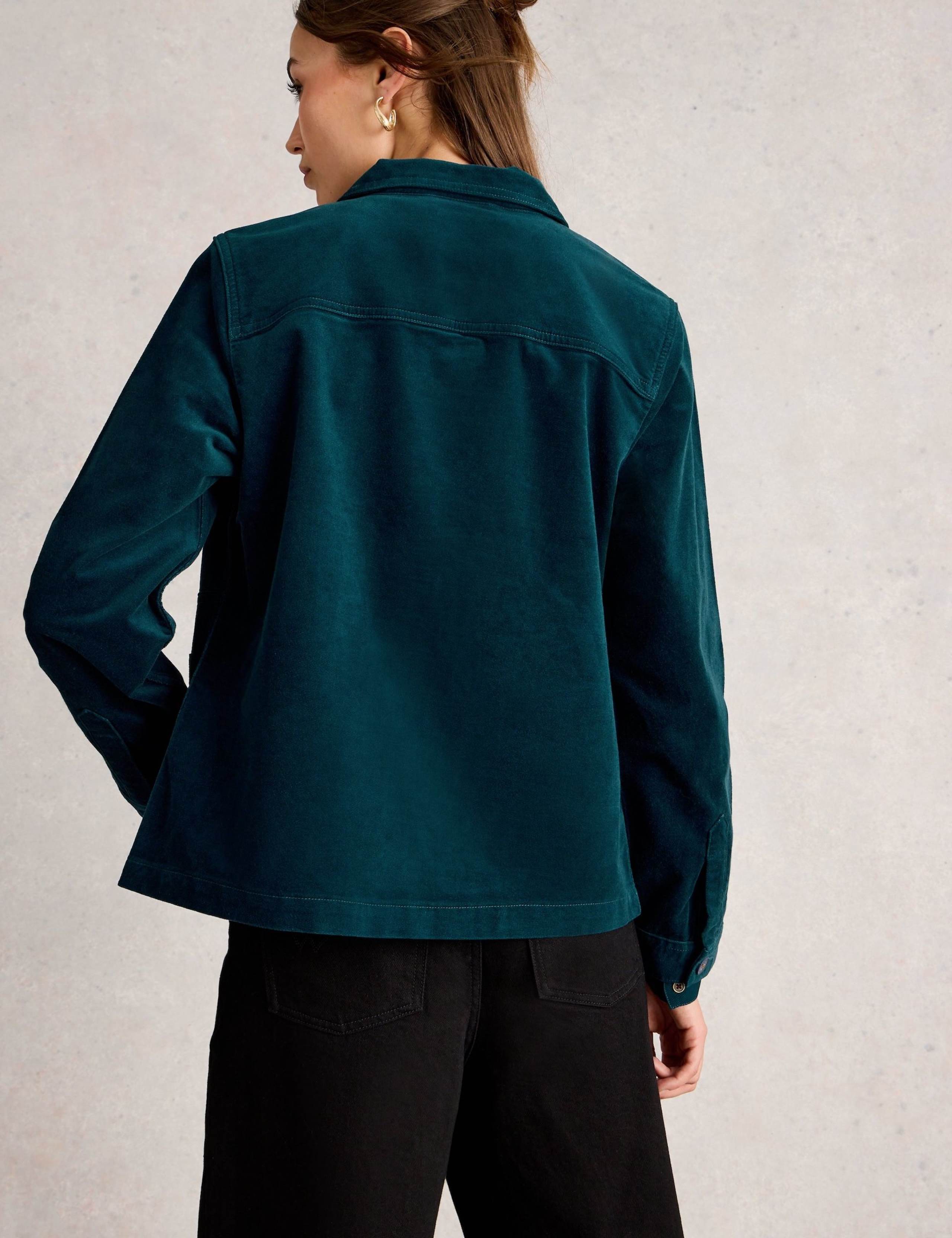 Pure Cotton Relaxed Velvet Jacket 4 of 5