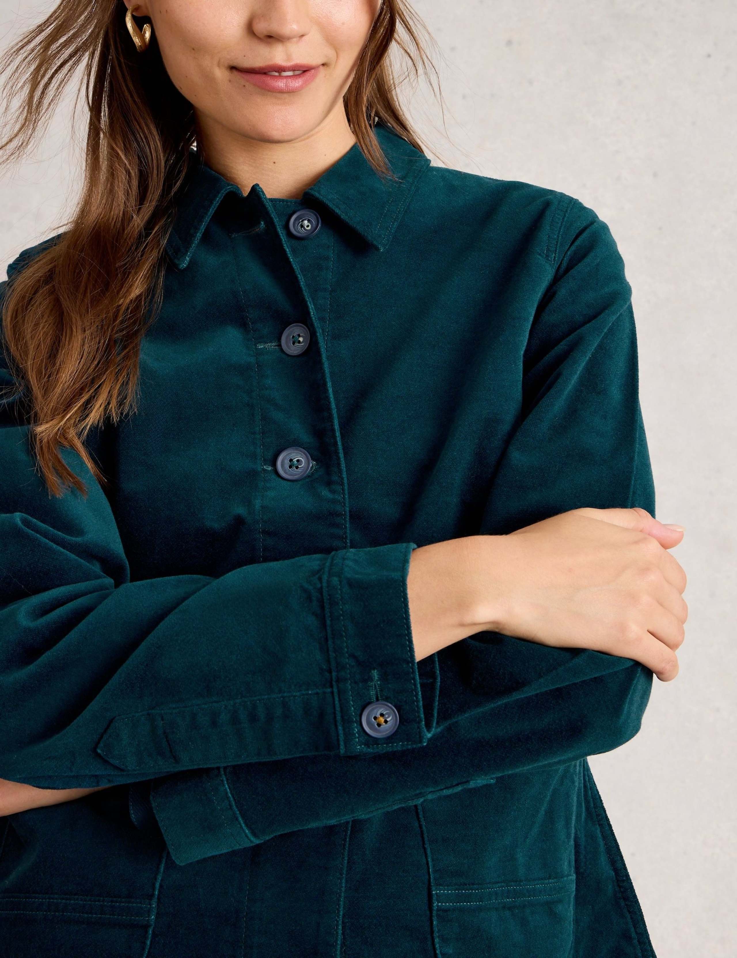 Pure Cotton Relaxed Velvet Jacket 5 of 5