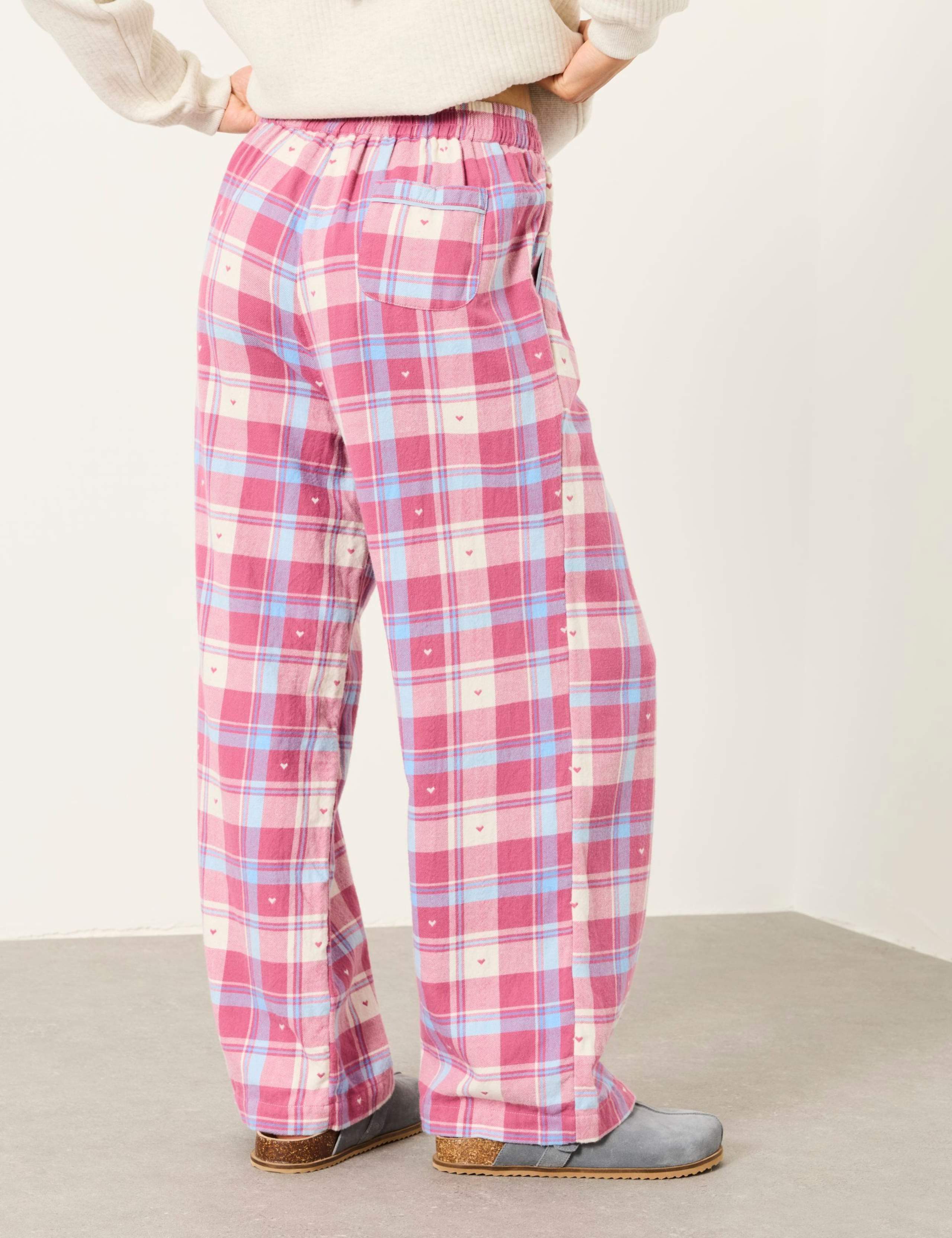 Pure Cotton Checked Heart Pyjama Bottoms 3 of 6